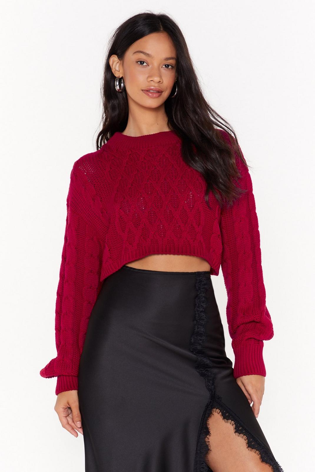 Oh How the Cables Have Turned Cropped Knit Jumper image number 1