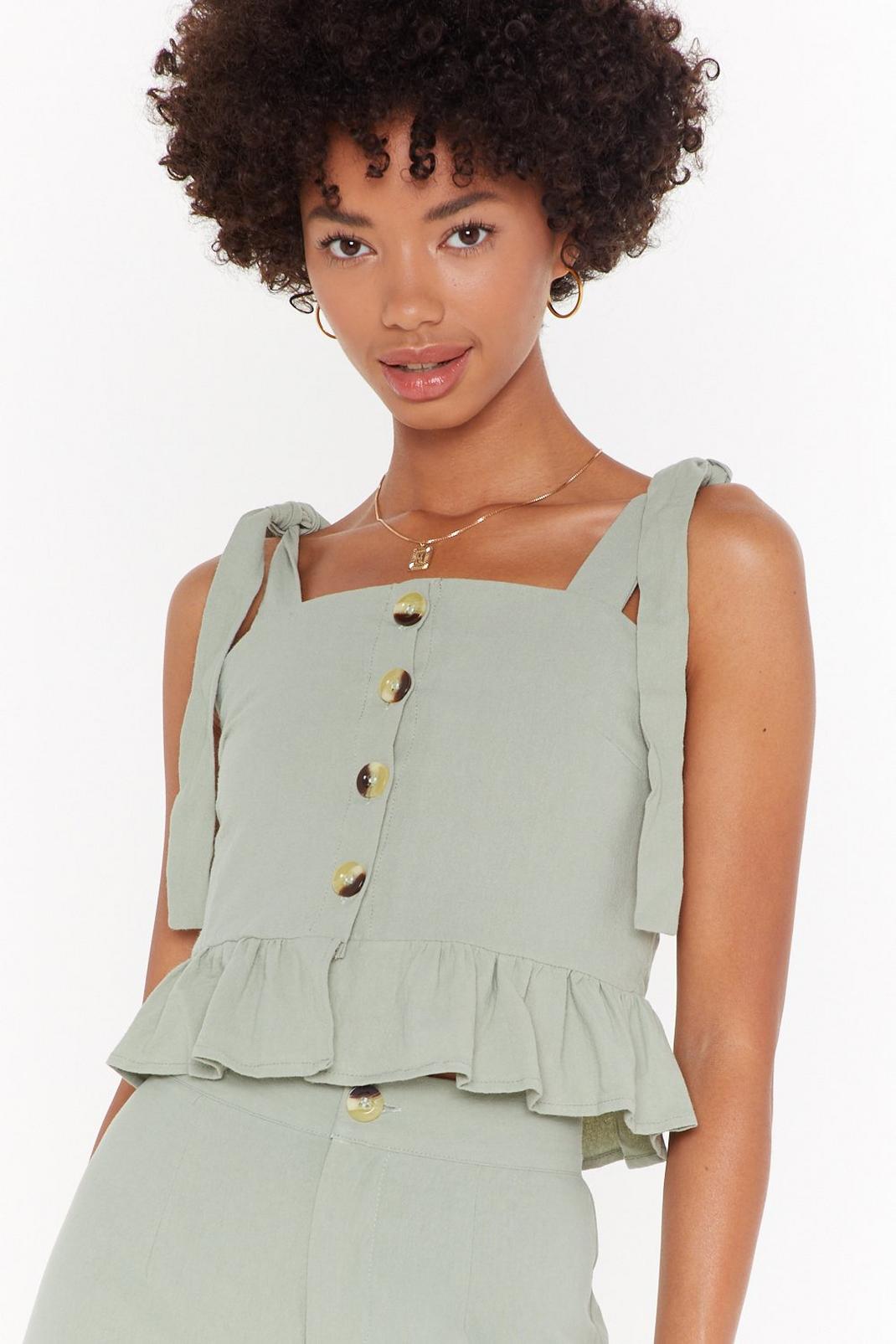 Wide Wide World Button-Down Crop Top image number 1