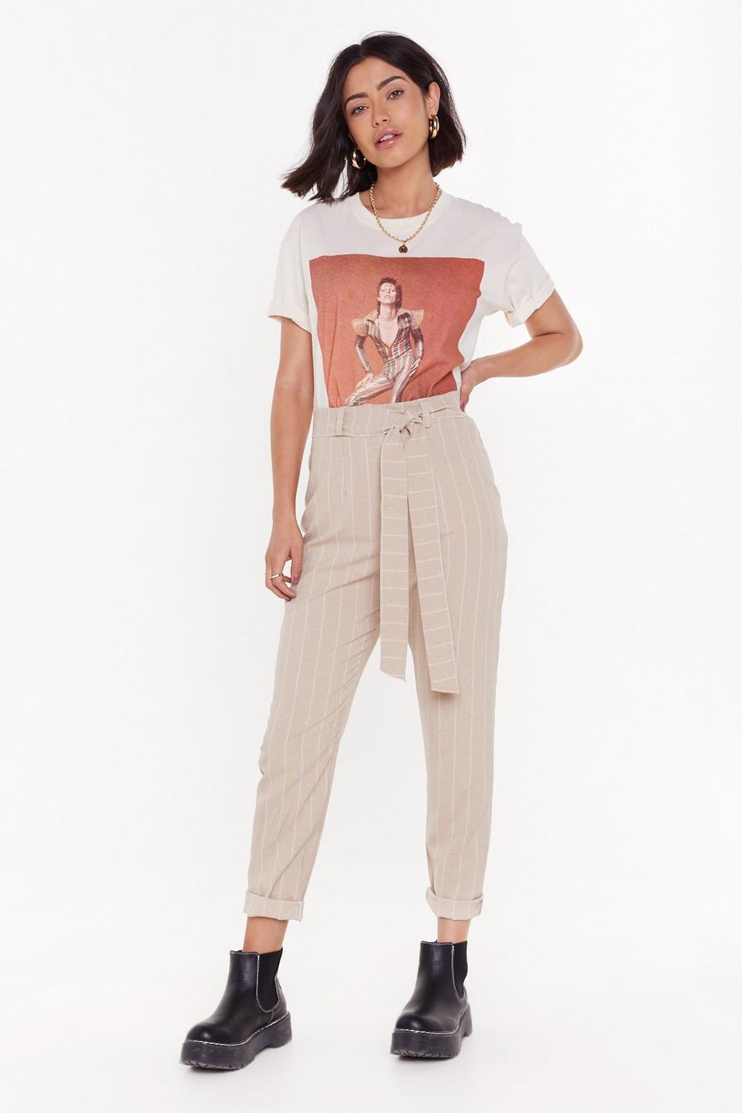 Don't Always Believe the Stripe High-Waisted Trousers image number 1