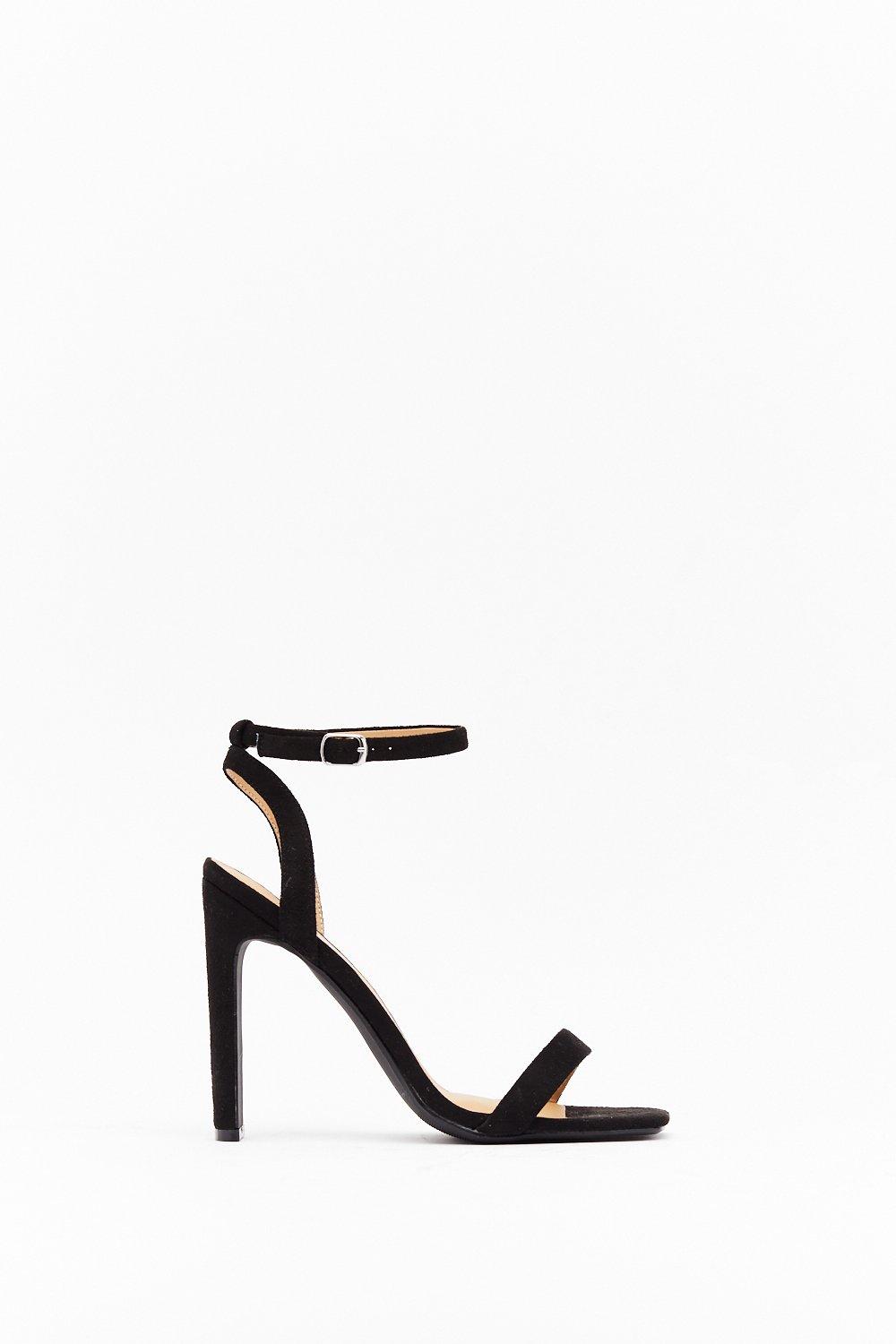 Heel It in the Air Faux Suede Strappy Heels Nasty Gal