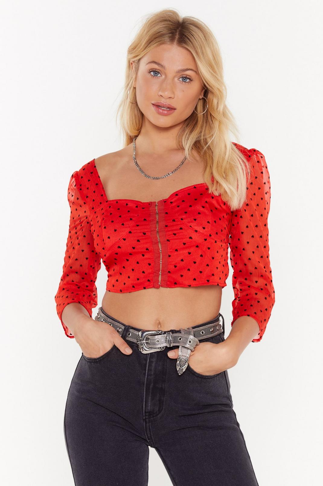 Heart Me Cup Cropped Blouse image number 1