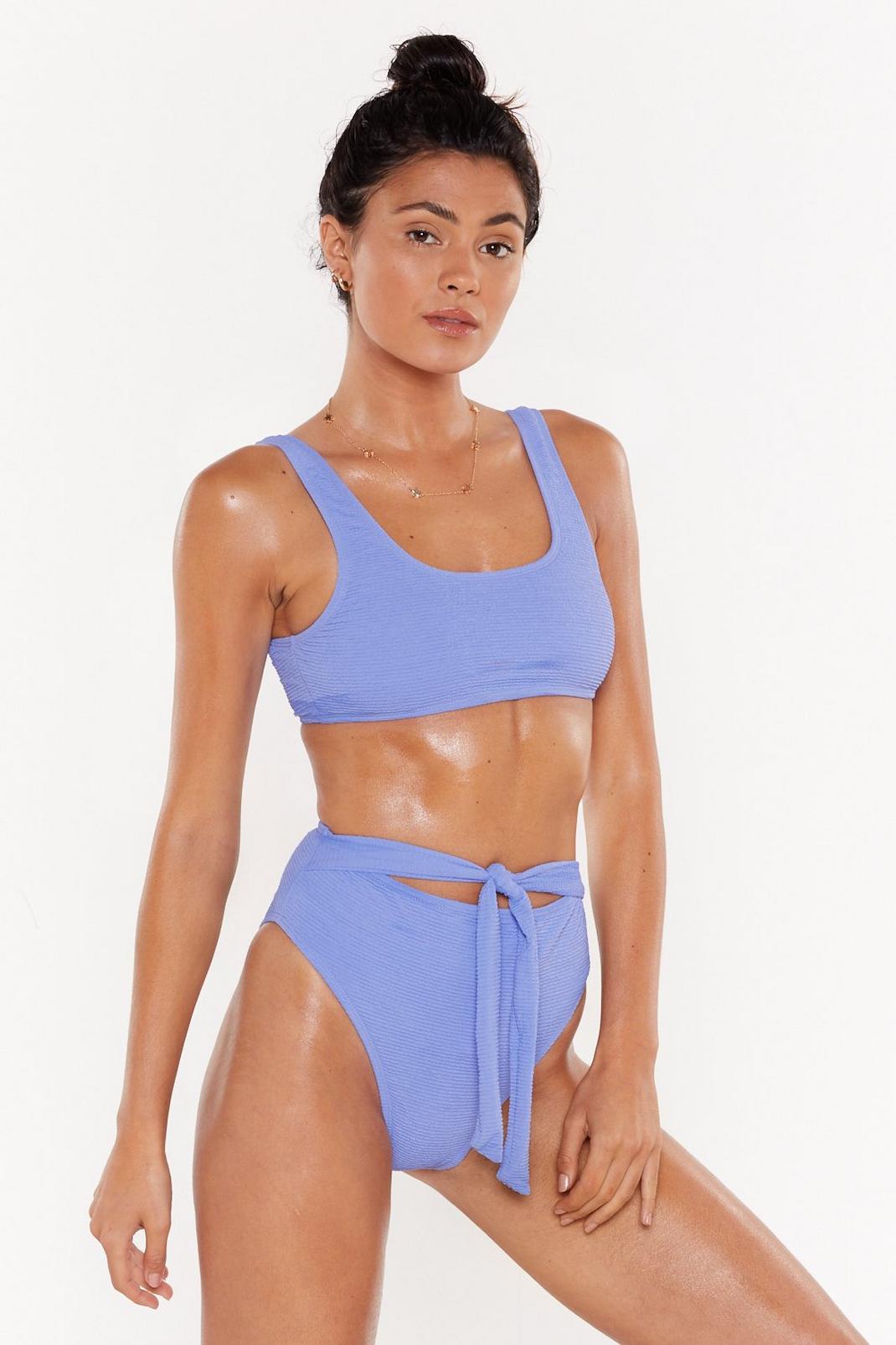 Stay Pool Textured High-Waisted Bikini Set image number 1