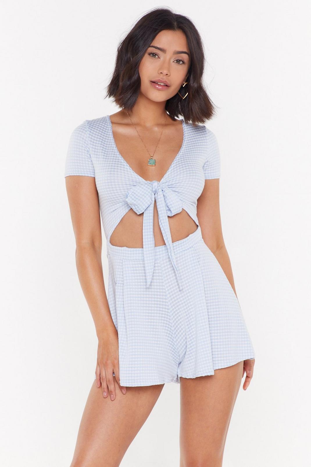 Gingham a Minute Cut-Out Romper image number 1