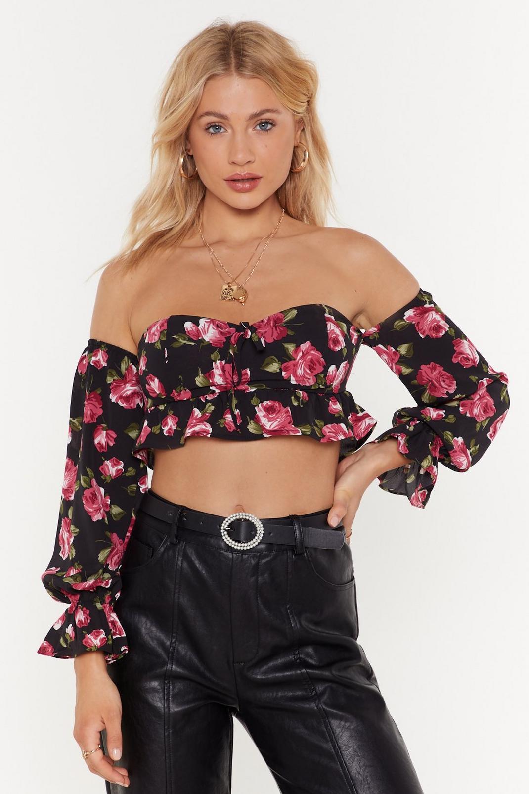 Life Rose On Sweetheart Crop Top image number 1