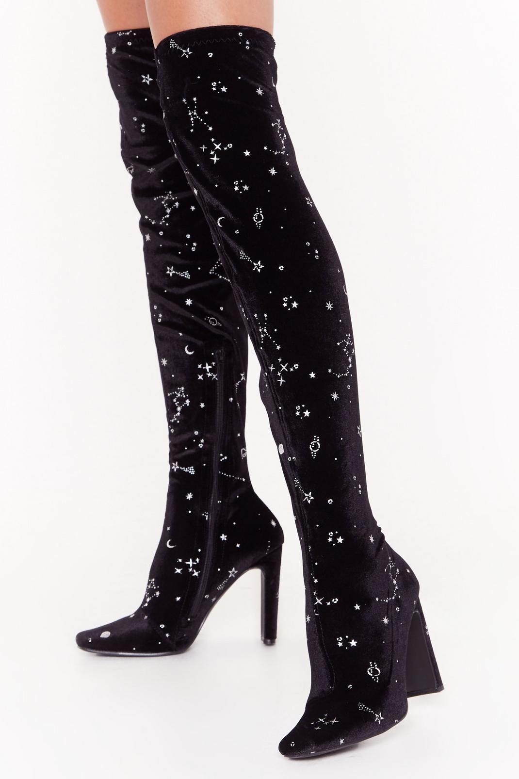 If It's Any Constellation Velvet Over-the-Knee Boots image number 1