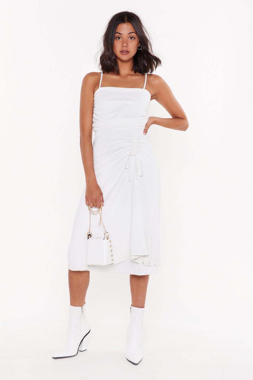 White Square is the Love Ruched Midi Dress image number 1