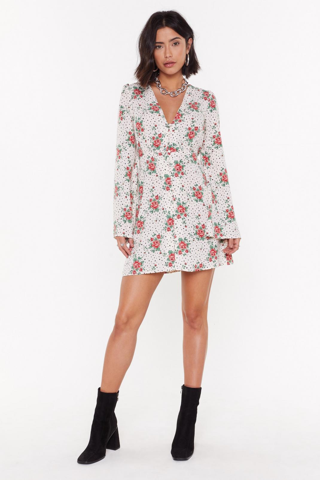 Grow Me How to Live Floral Polka Dot Mini Dress image number 1