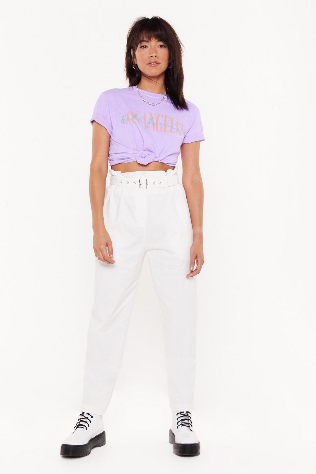 Belted Paper Bag Waist Trousers image number 1