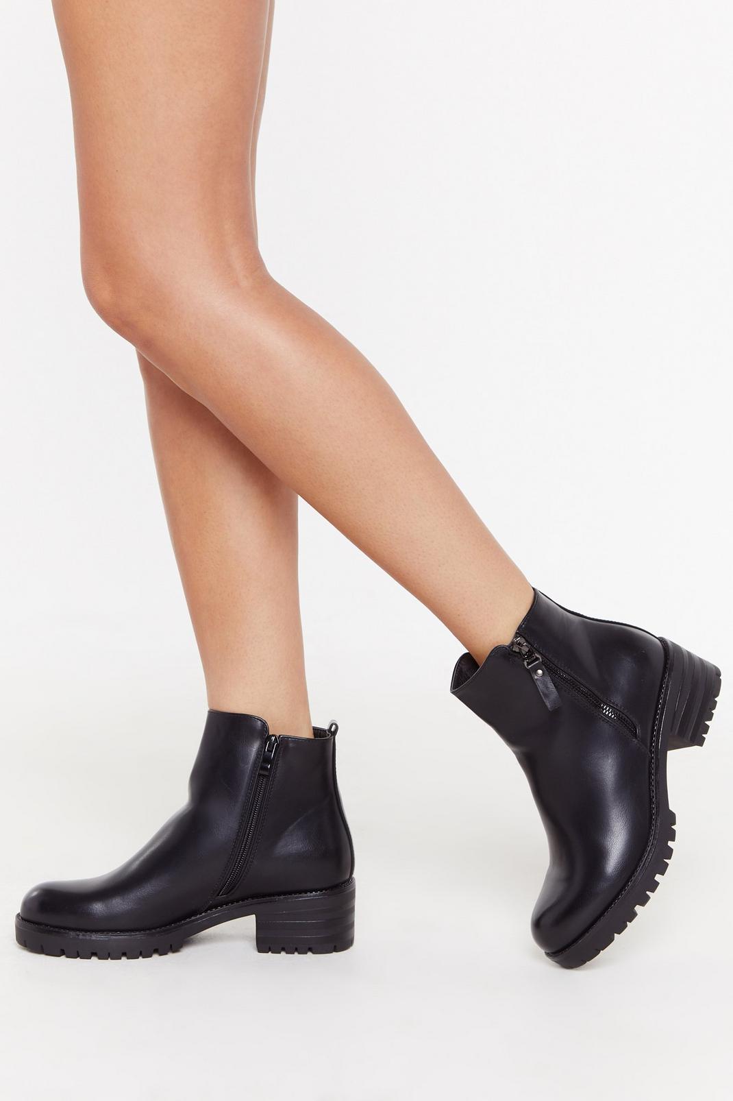 Side Zip Cleated Biker Boot image number 1