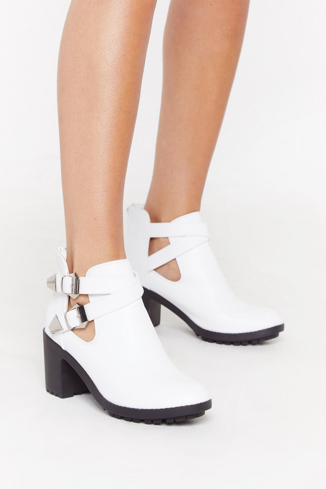 Cut-Out of Time Doube Buckle Boots image number 1