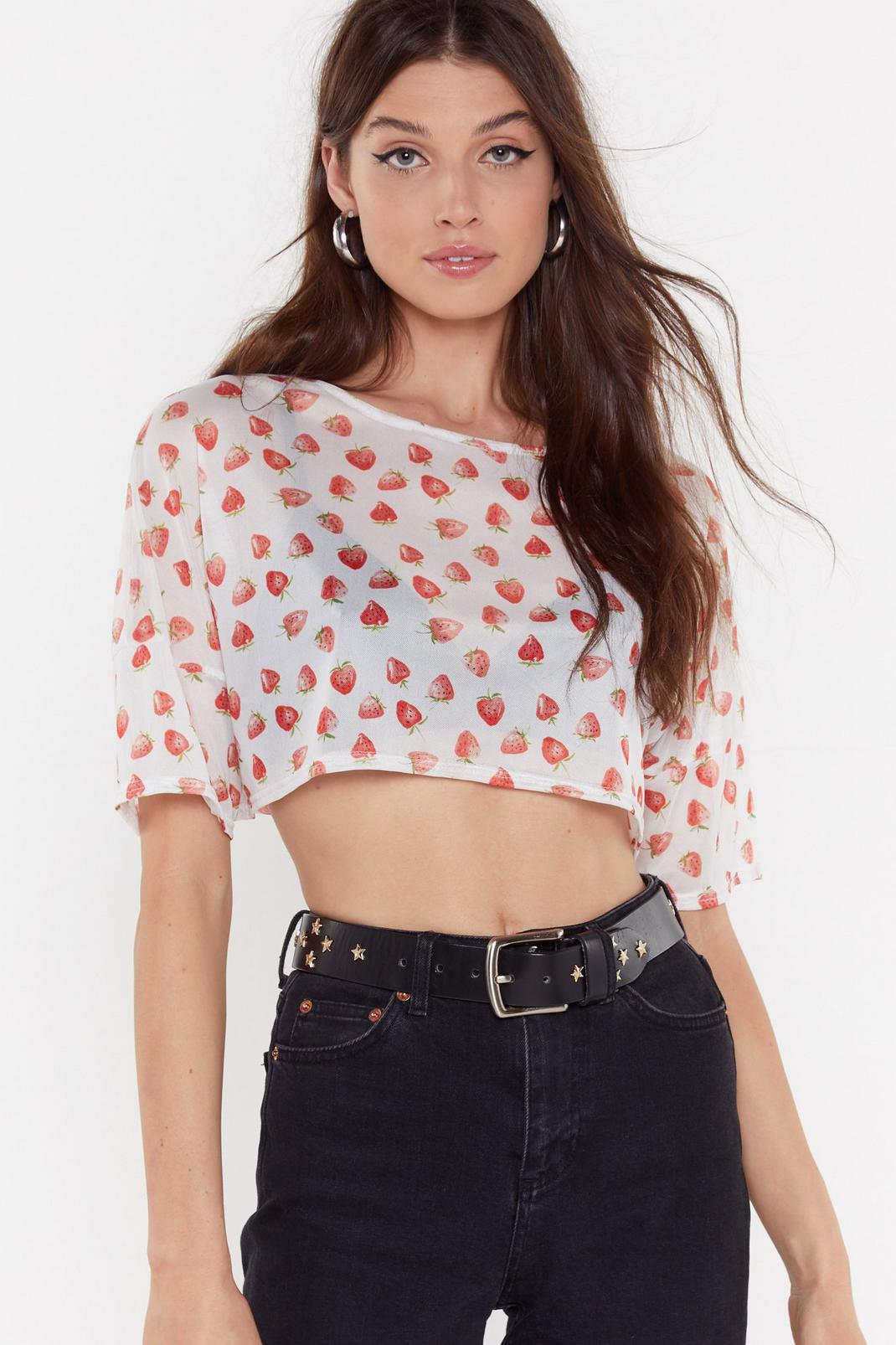 Fruits of Your Labor Strawberry Crop Top image number 1