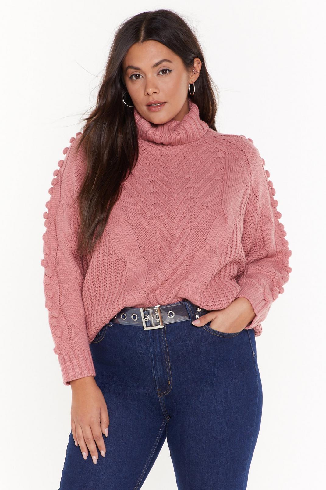 Have Knit Your Way Plus Cable Neck Turtleneck Sweater image number 1