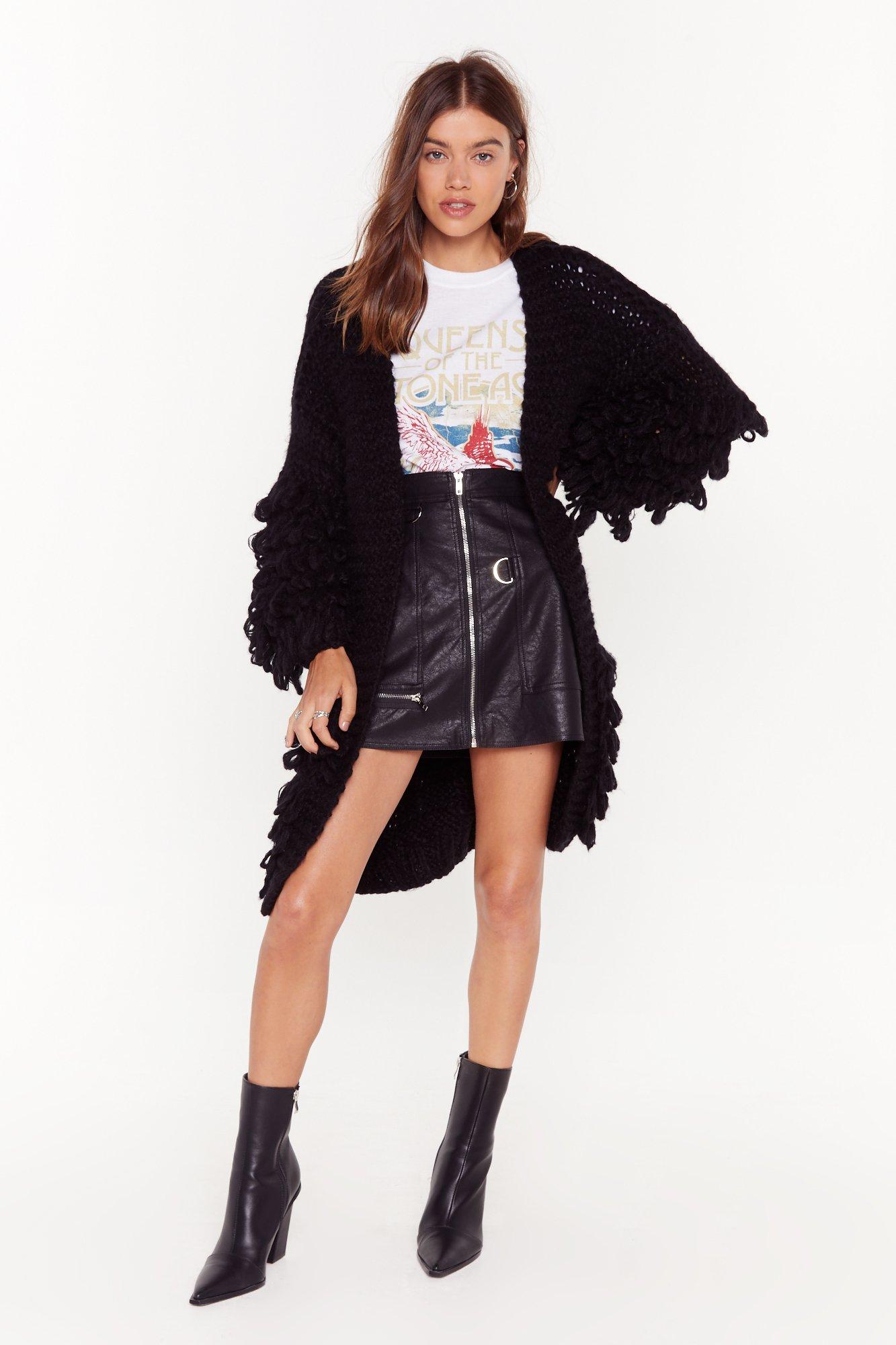 loop knitted cardigan