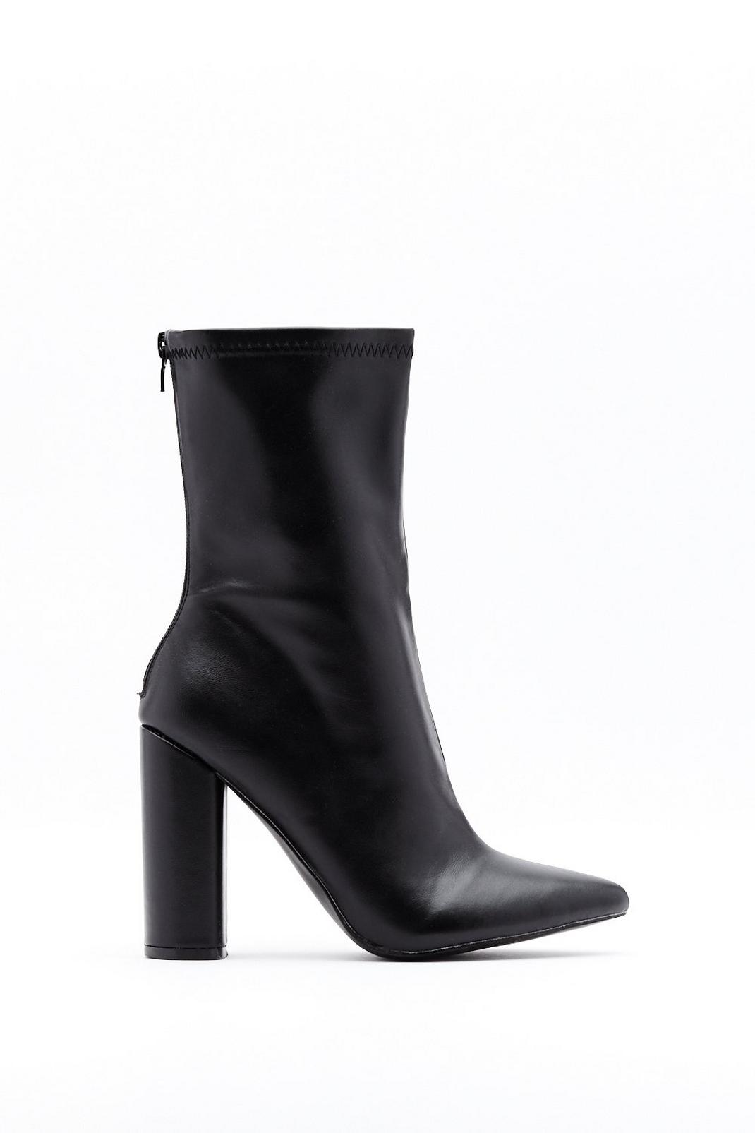 Faux Leather Block Heel Boots with High Ankle image number 1