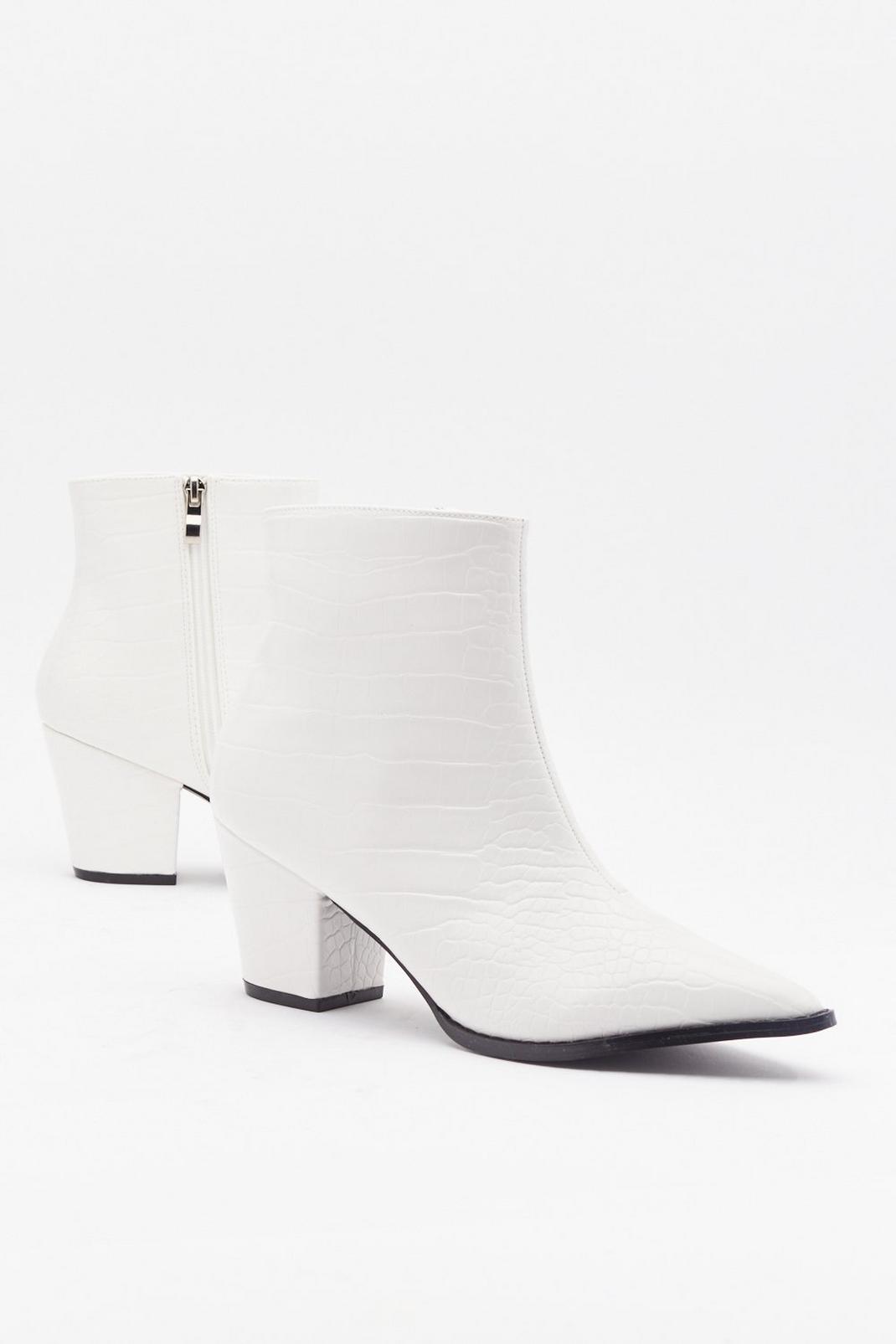 Pop Croc and Drop Faux Leather Block Heel Boots image number 1