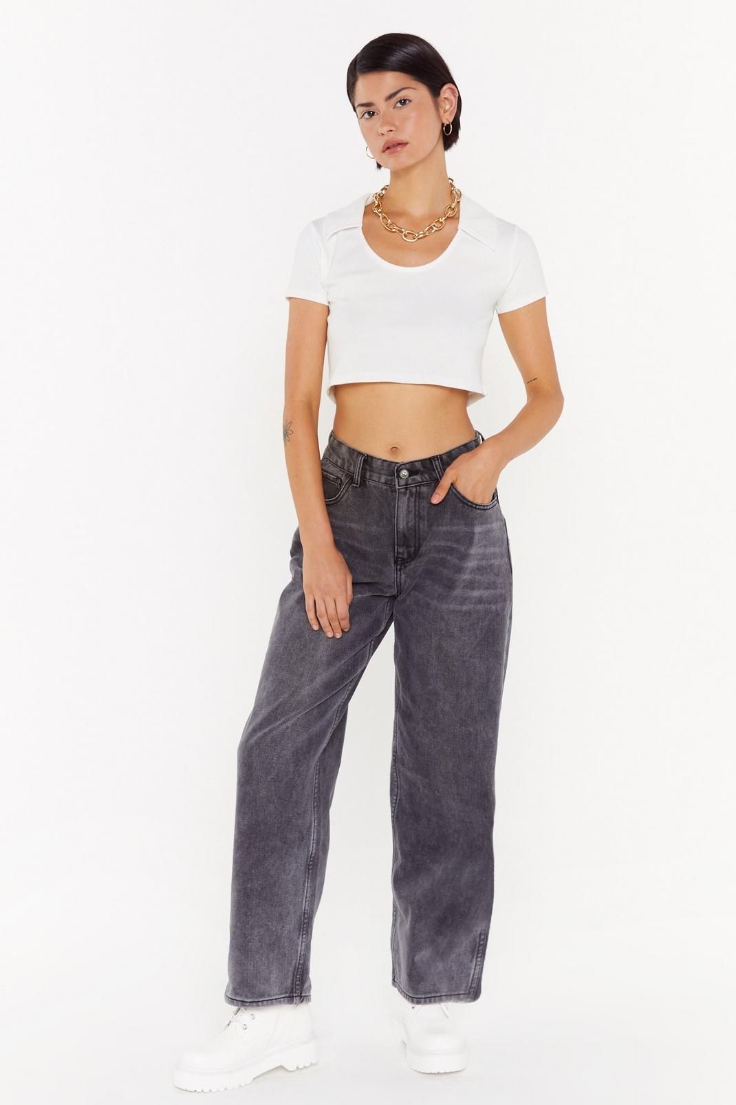 Black Dru Relaxed Wide Leg Jeans image number 1