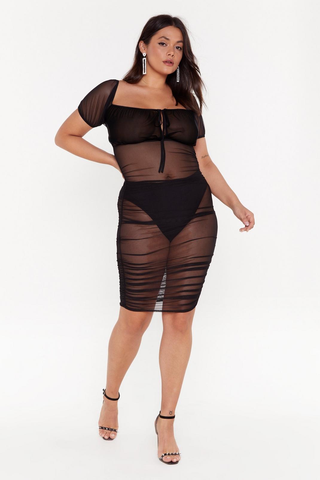 Gather Your Things Plus Mesh Dress image number 1