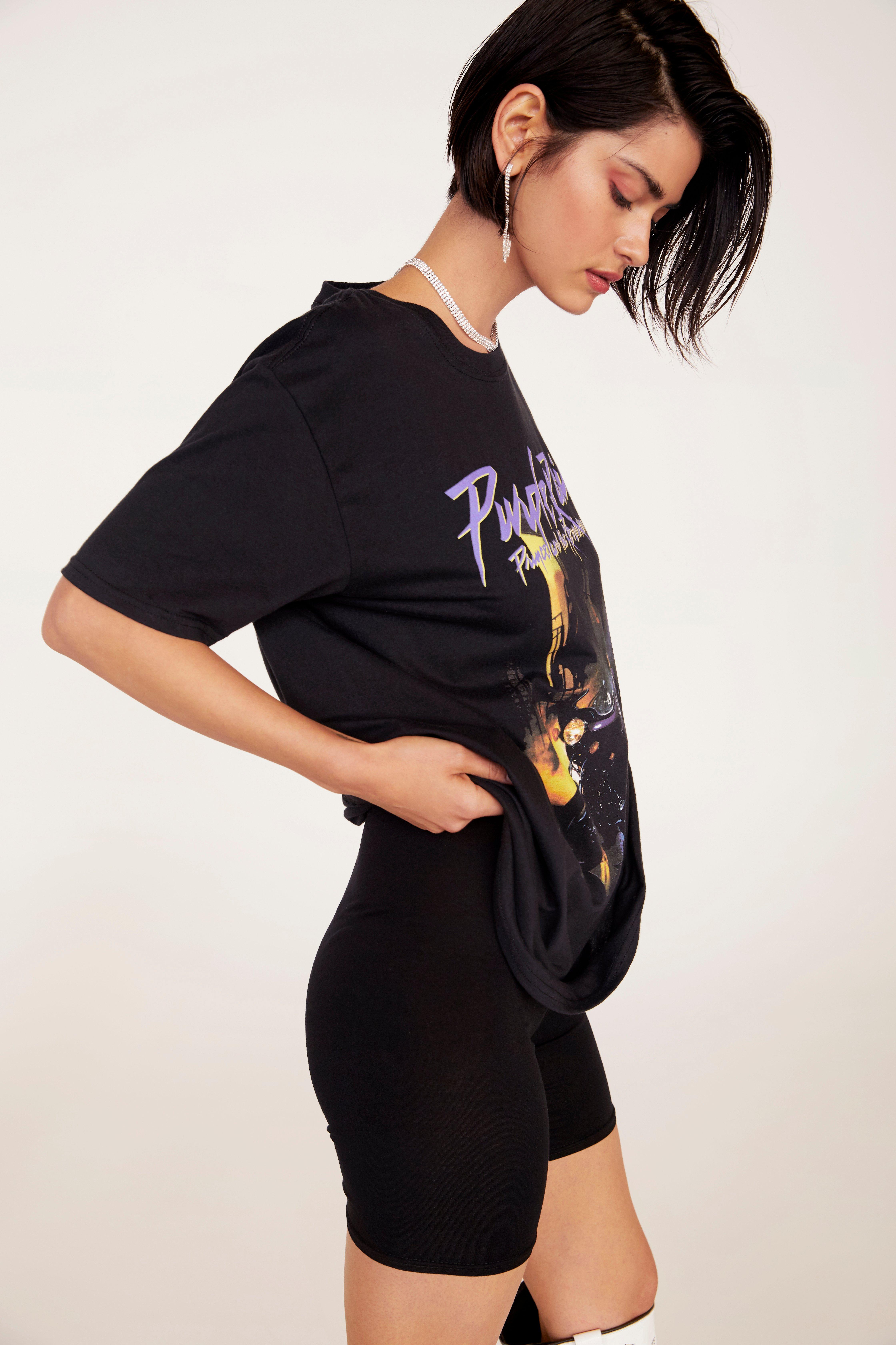 Missguided black washed prince purple rain graphic t 2024 shirt women's stores