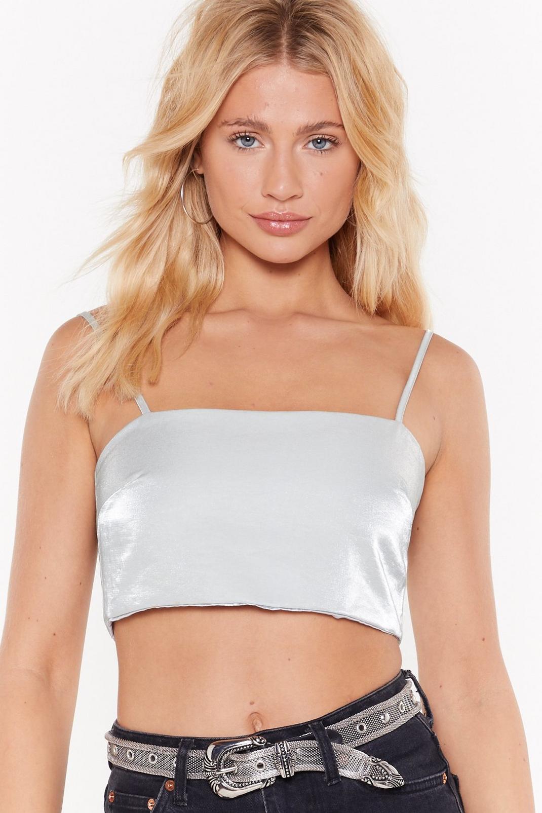 Foil and Trouble Square Neck Crop Top image number 1