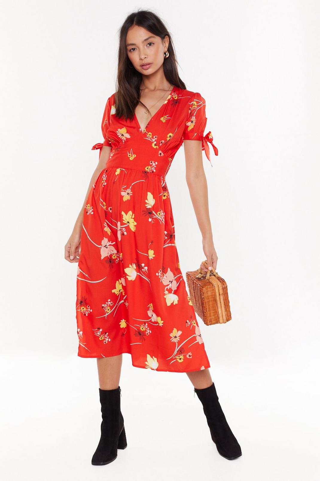 Strolling Through the Park Floral Midi Dress image number 1