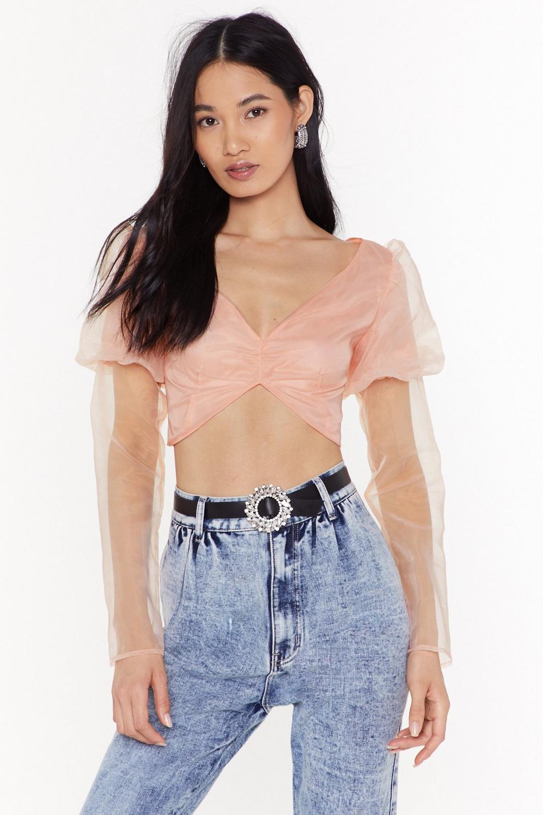 Extreme Behavior Puff Sleeve Cropped Top image number 1