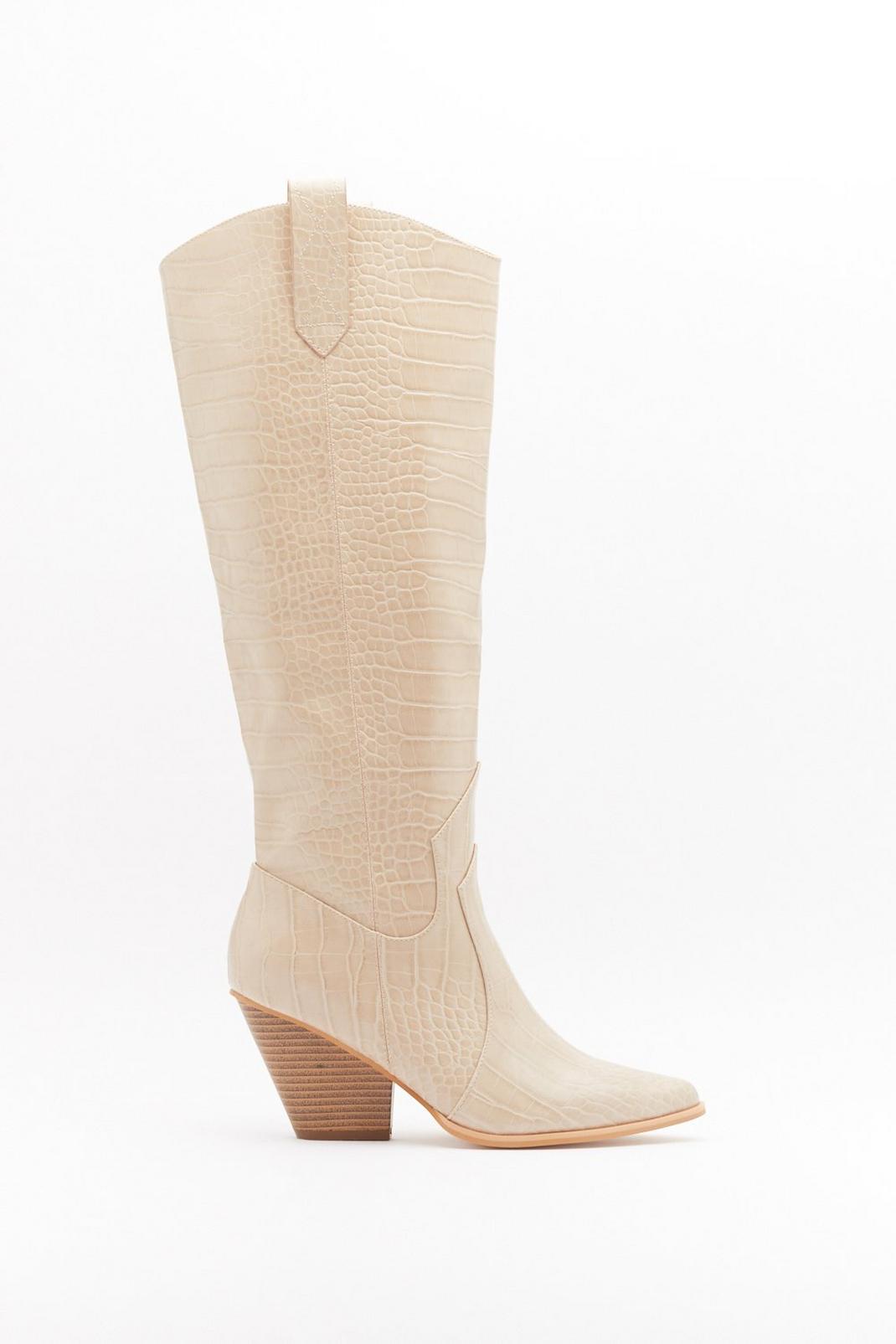 the wild western faux leather croc boots
