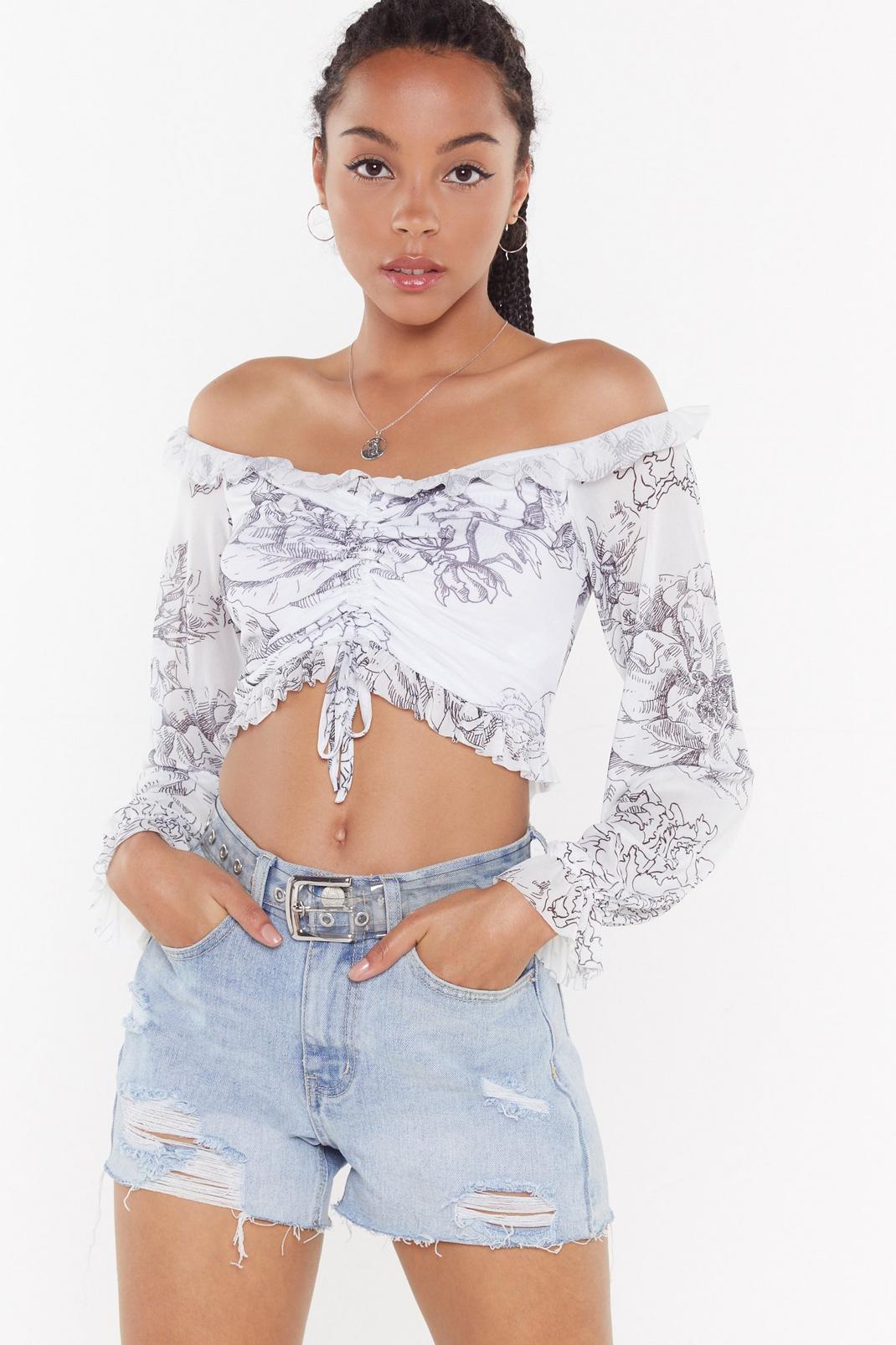 On the Grow Off-the-Shoulder Floral Top image number 1