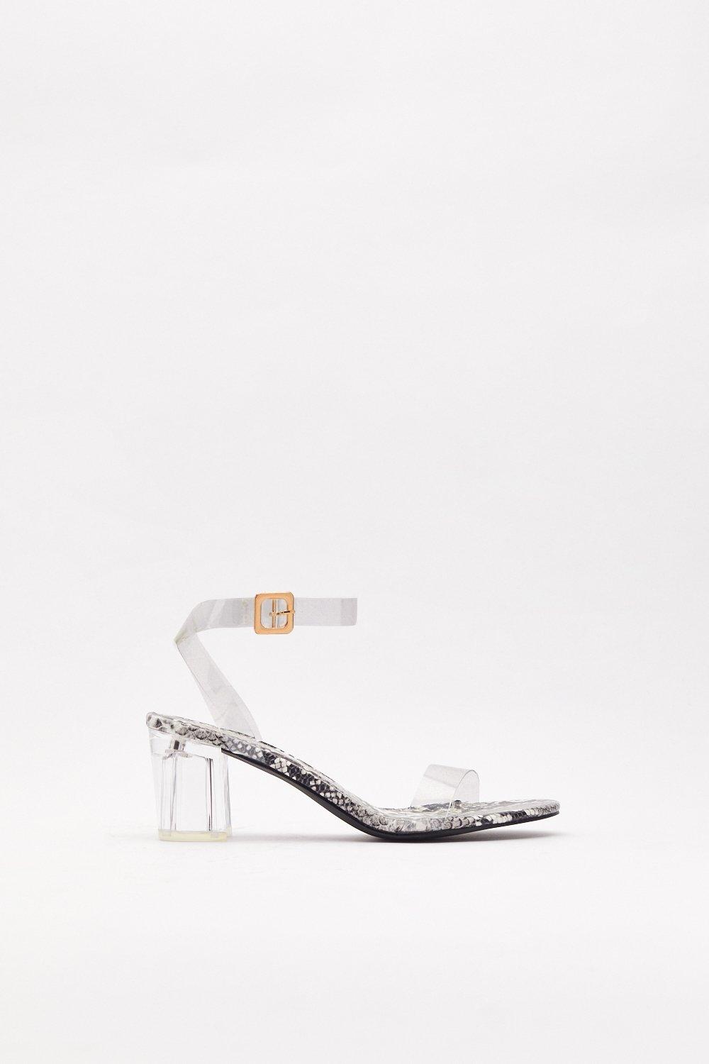 clear low heel sandals