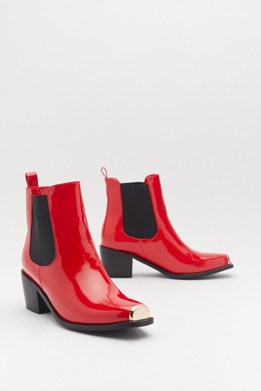 Toe to Toe Patent Chelsea Boots image number 1