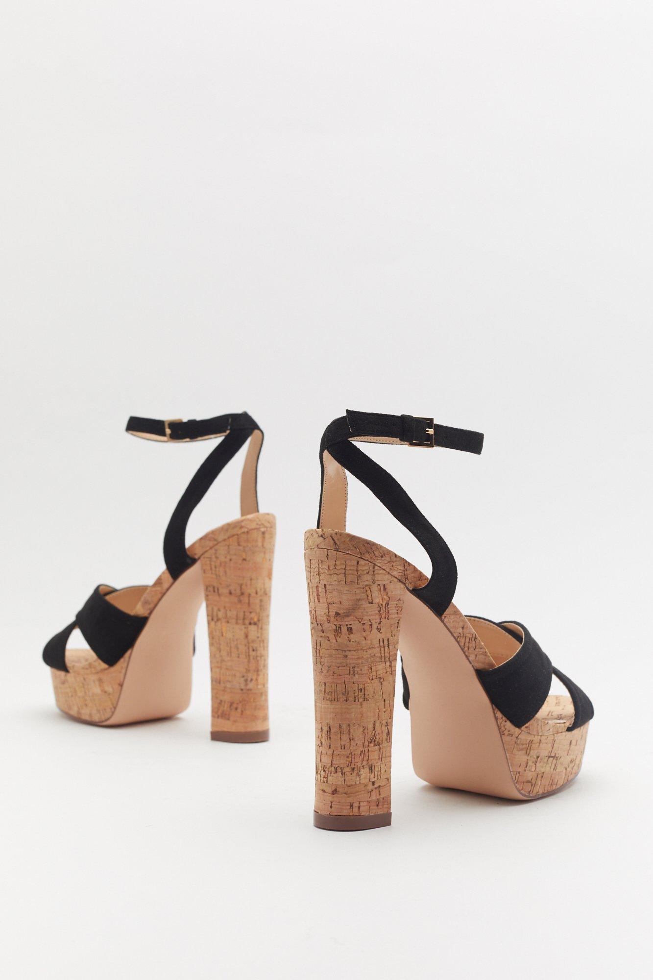 Cork hot sale block heels