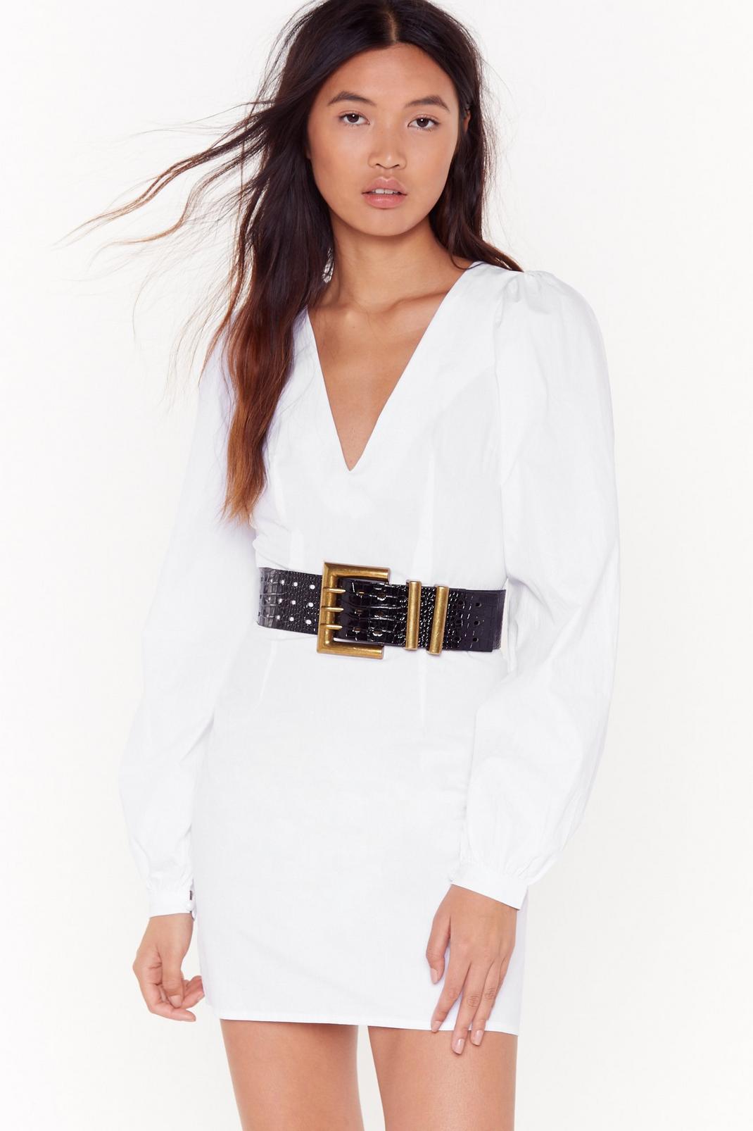 Croc with You Faux Leather Oversized Belt image number 1