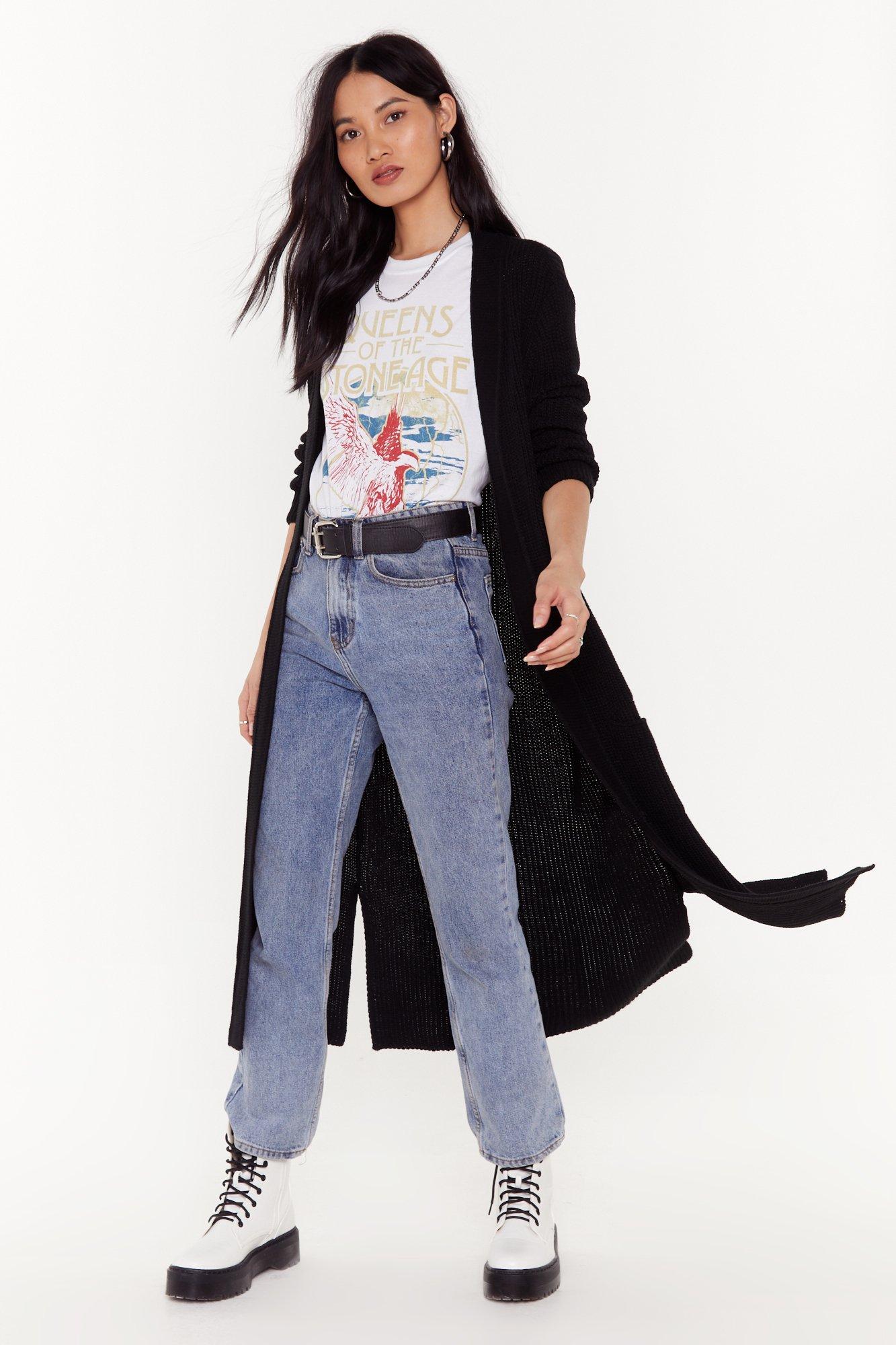 black long line cardigan