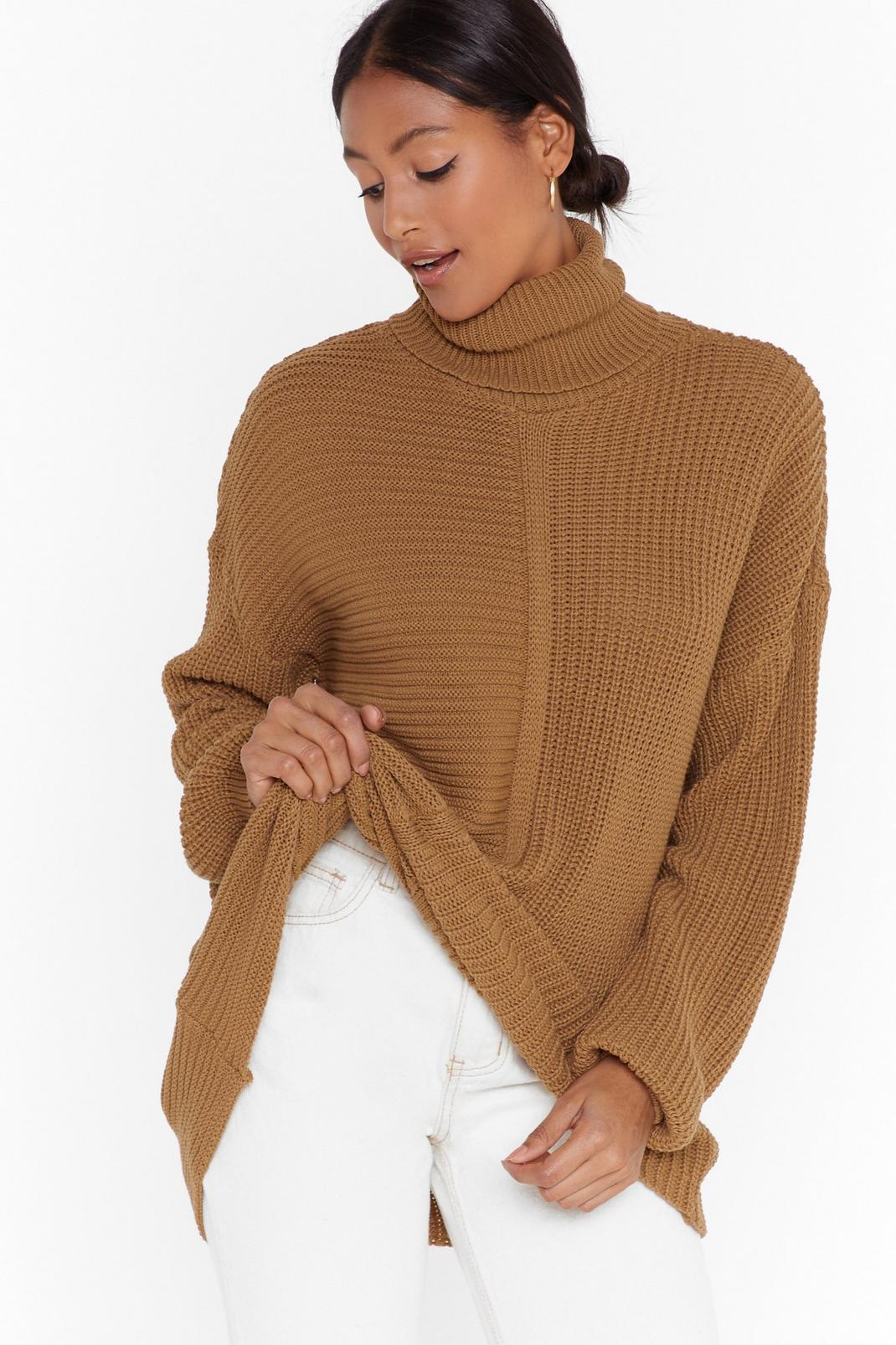 Take Knit or Leave Knit Ribbed Turtleneck Sweater image number 1