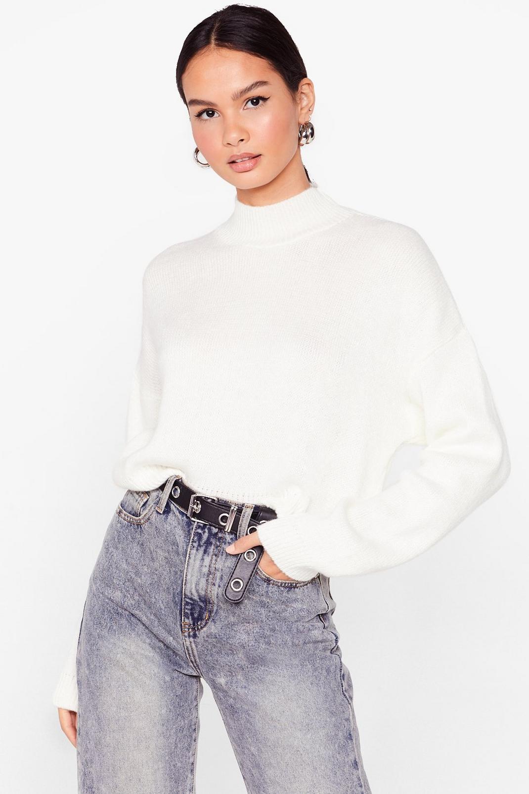 123 In Our Comfort Zone High Neck Knit Sweater image number 1