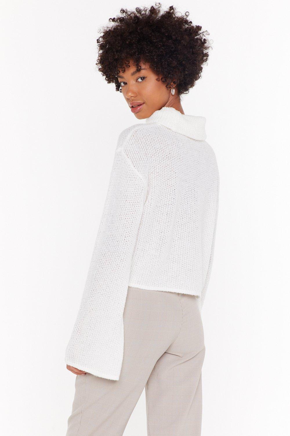 I Don t Flare Sleeve Turtleneck Jumper Nasty Gal