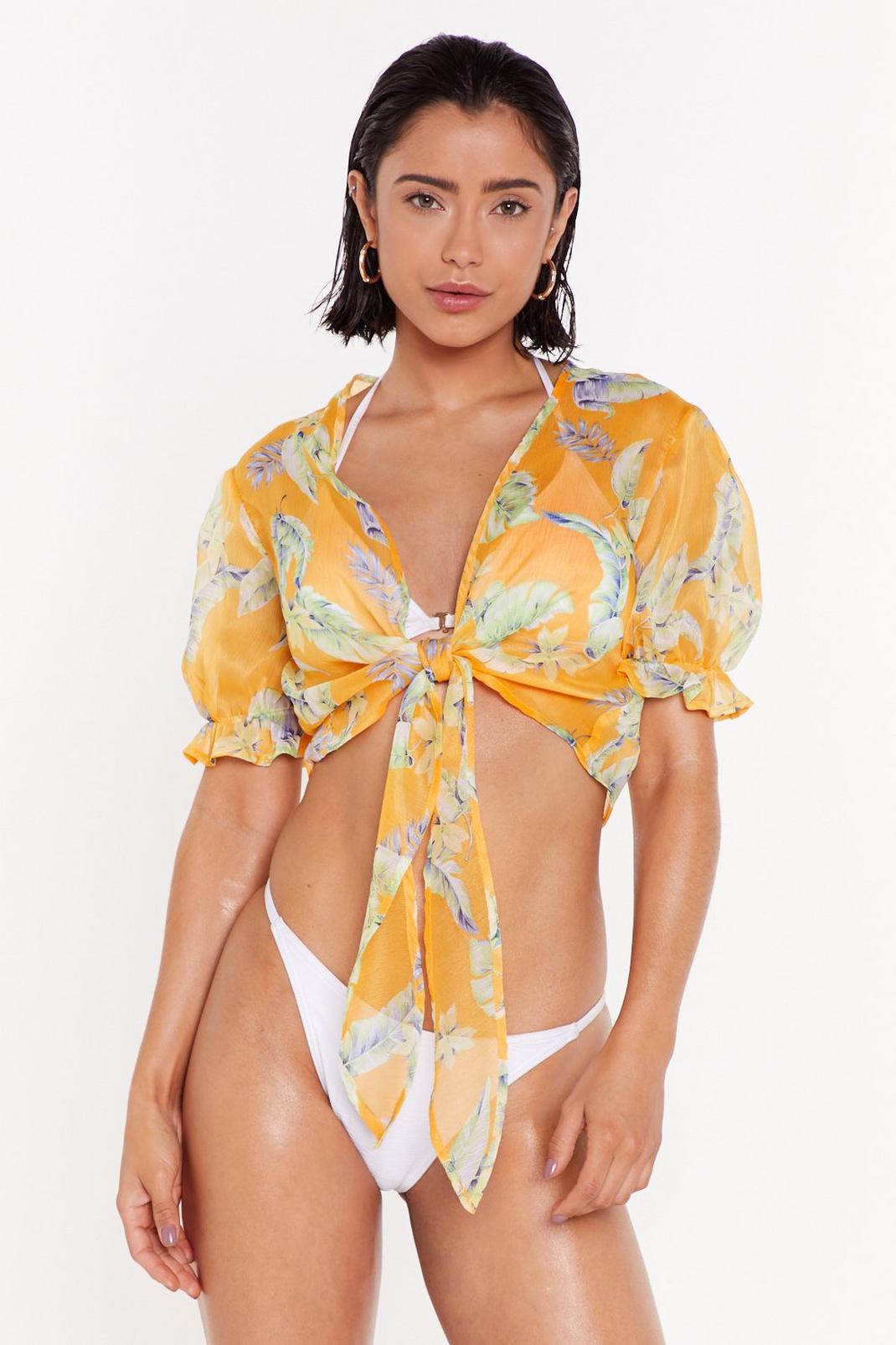 You Had Me at Aloha Floral Cover-Up Top image number 1