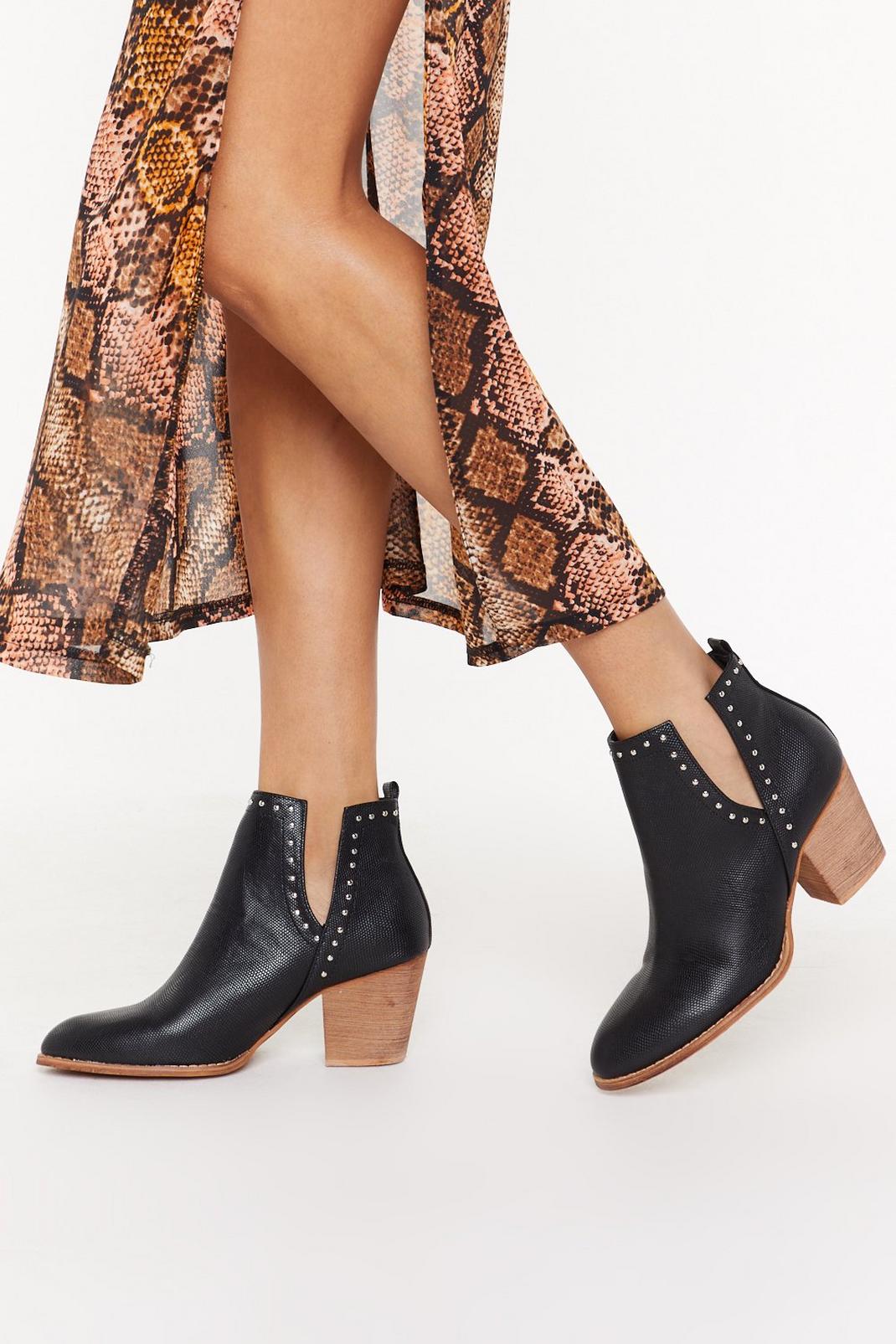 Rev My Engine Studded Cut-Out Ankle Boot image number 1