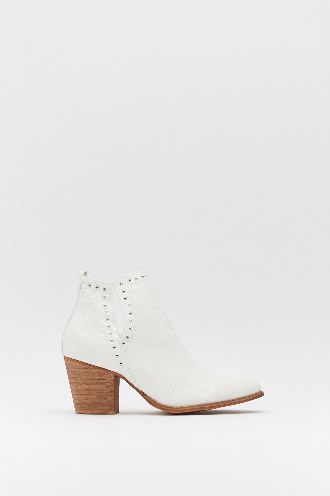 Pin Stud Notch Cut Out Ankle Boot image number 1