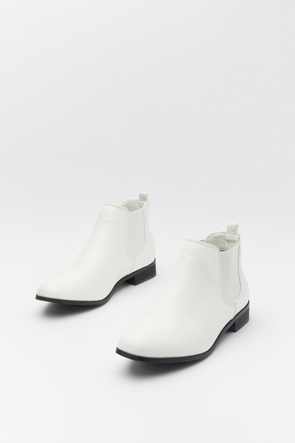 flat white boots
