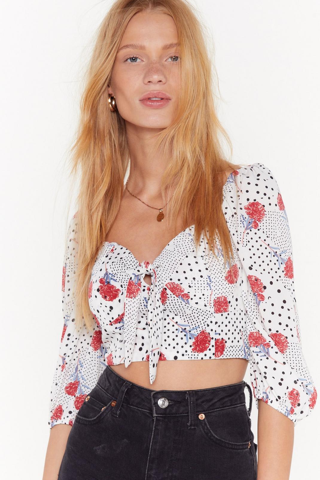 Spot It Going on Floral Crop Top image number 1