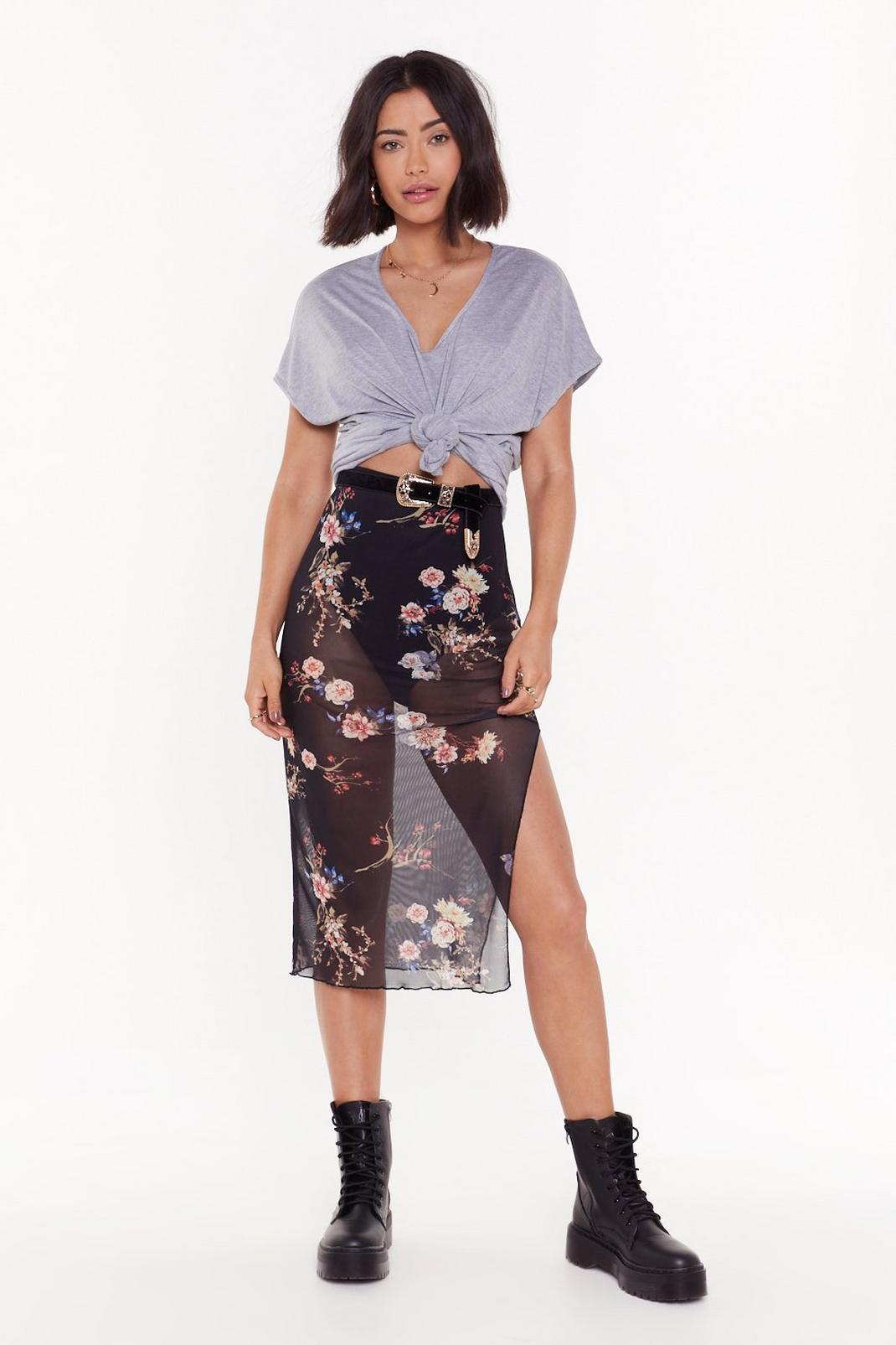 Do You a Flower of Good Floral Mesh Skirt image number 1