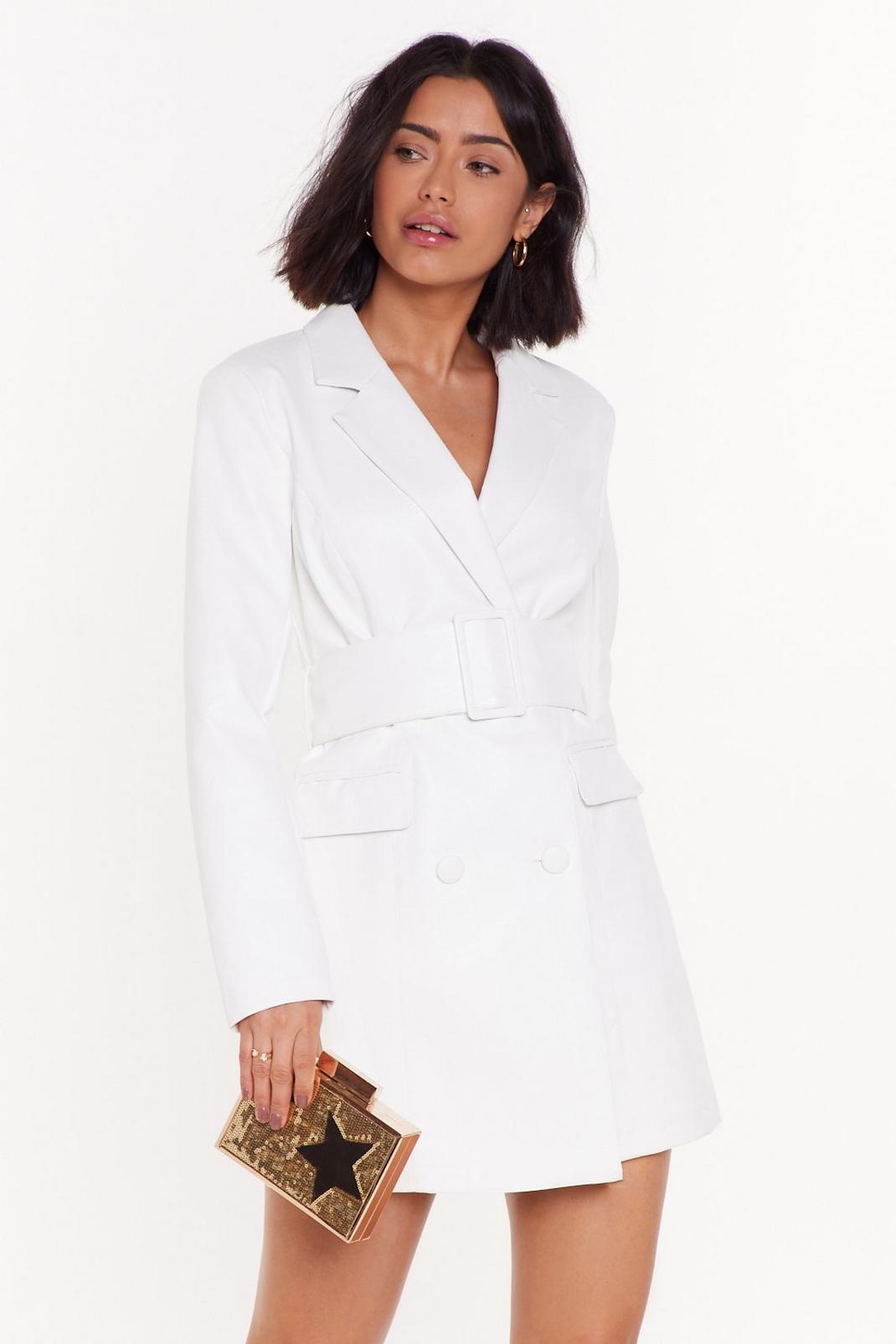 Cream Bar Business Faux Leather Blazer Dress image number 1