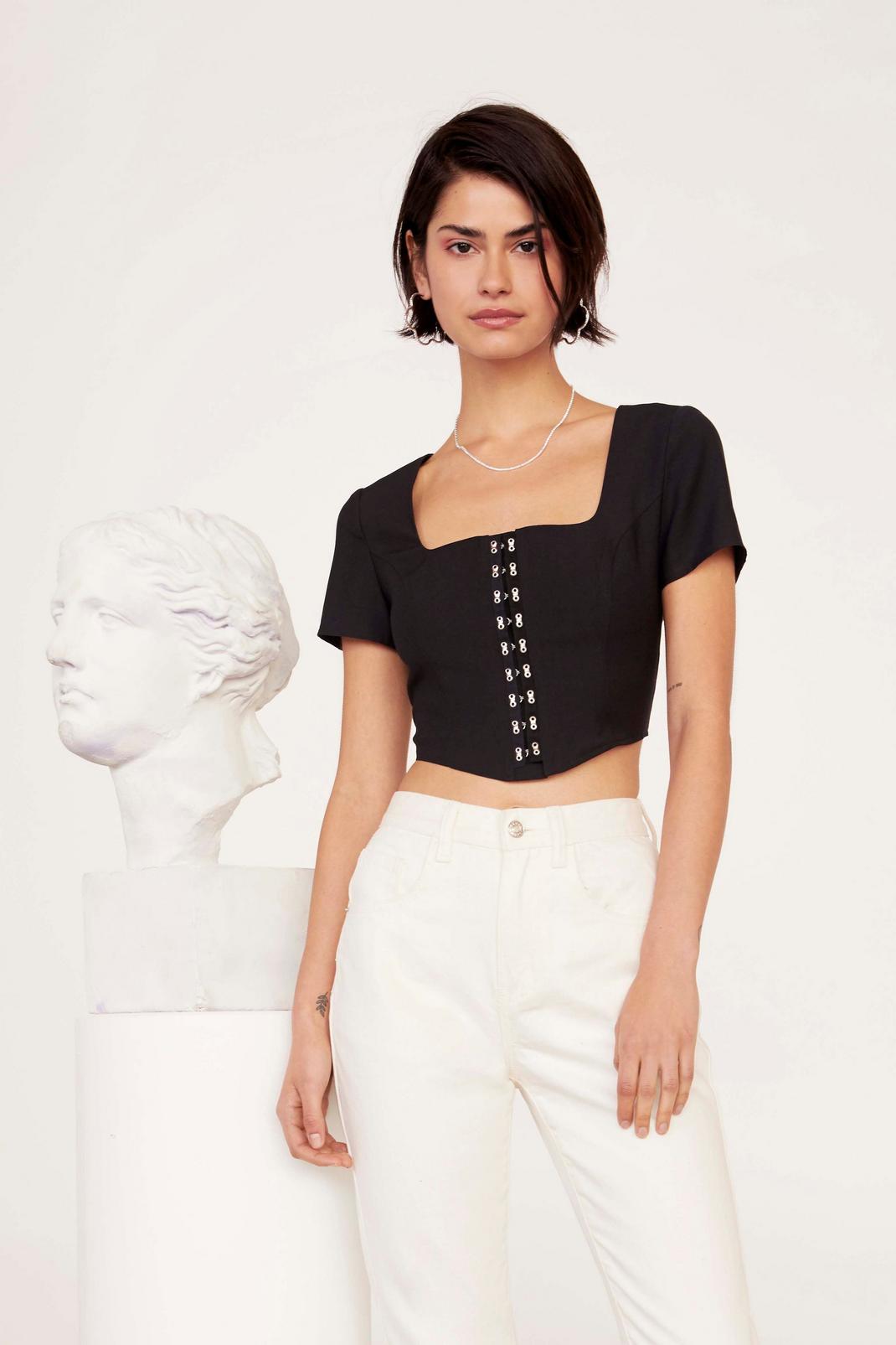 Come Hither Hook and Eye Crop Top