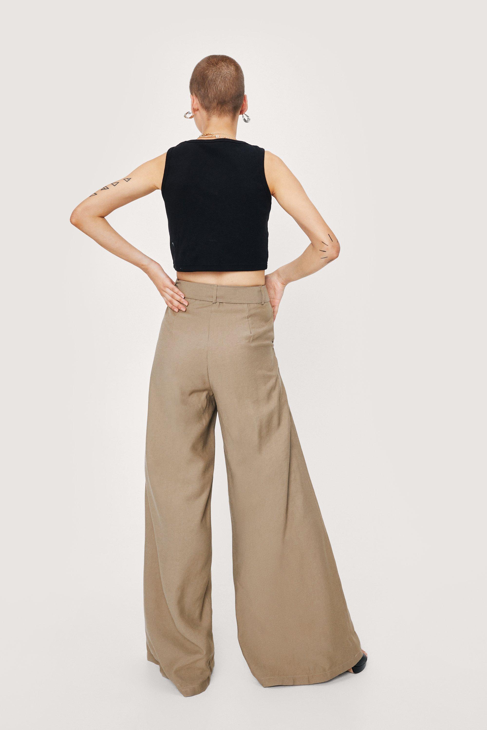 wide leg khaki pants