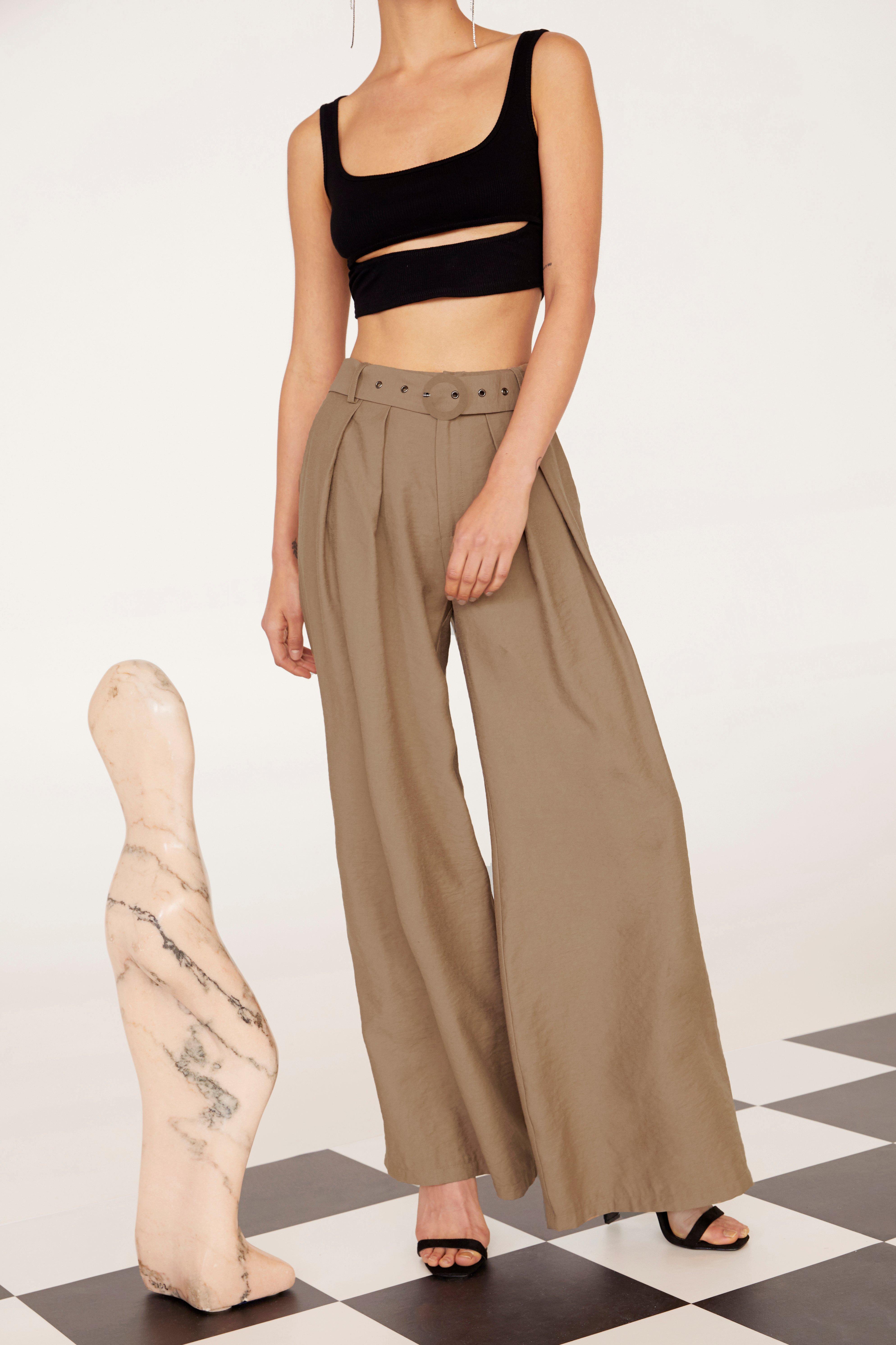 Wide Belted Pants