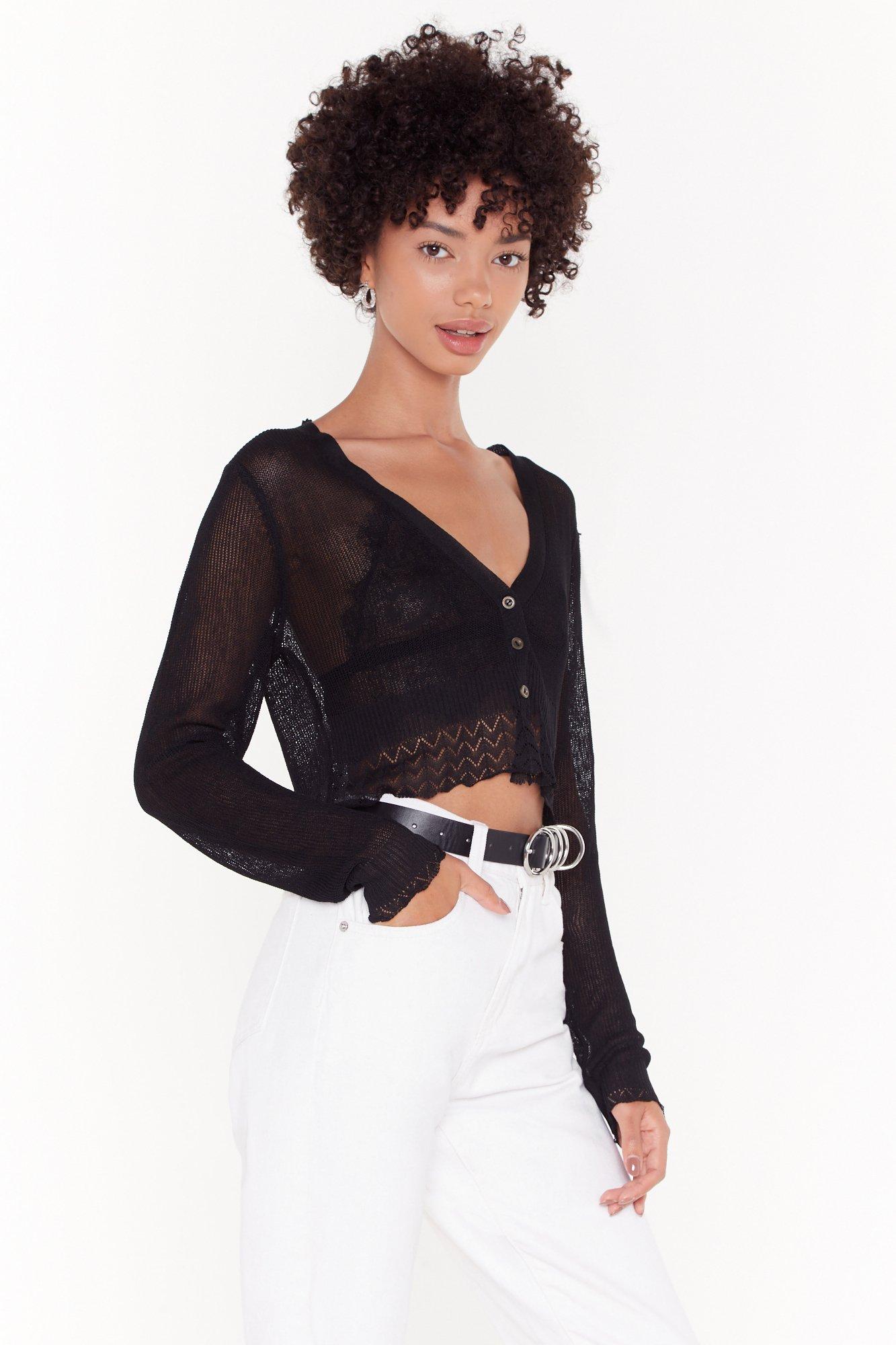 Sheer cropped clearance cardigan