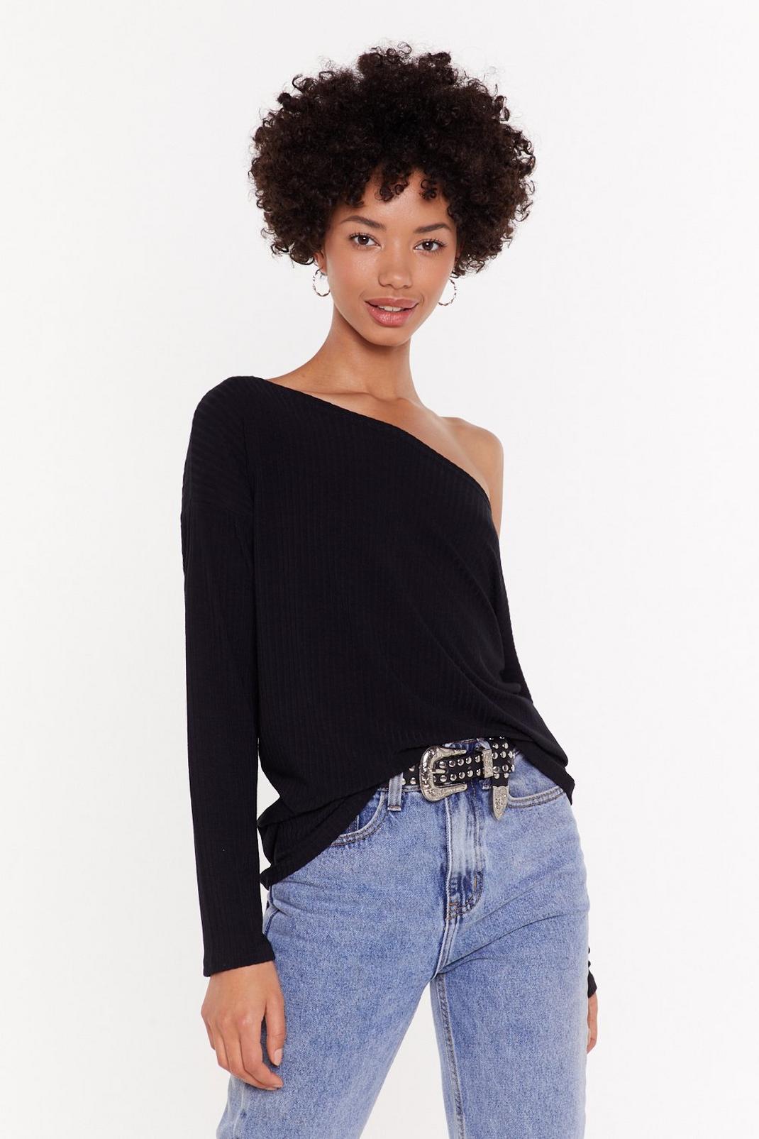 You Could Be the One Shoulder Ribbed Top image number 1