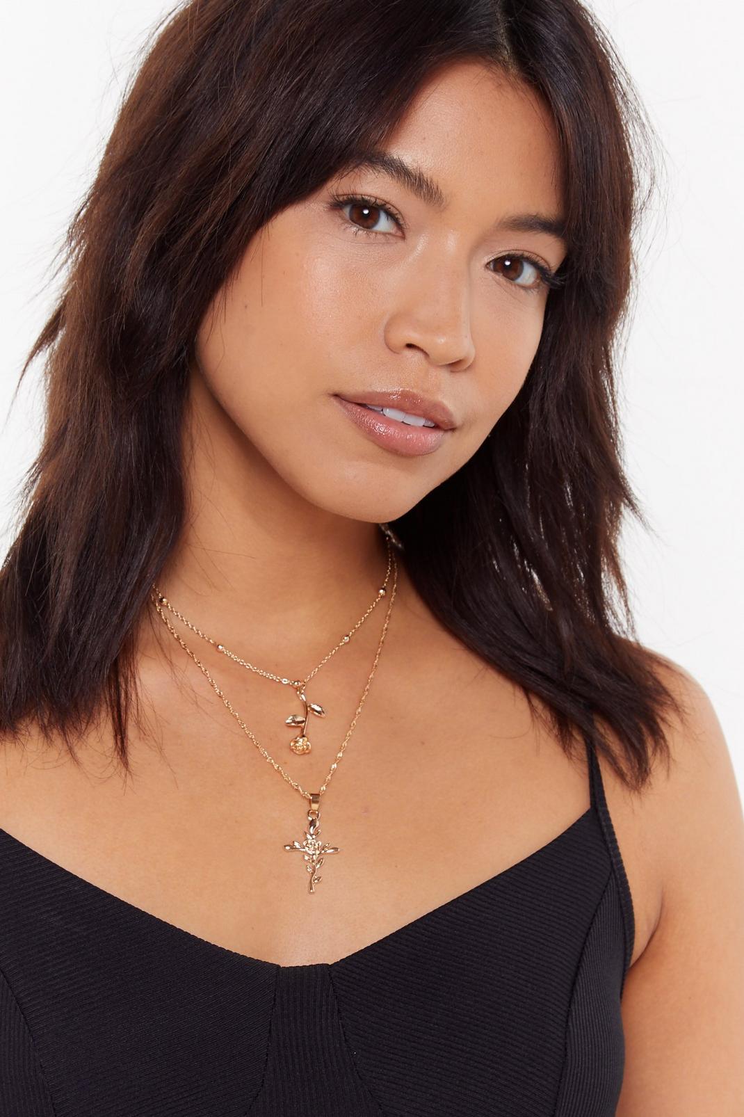 Sorry for Your Cross Ornate Layered Necklace image number 1