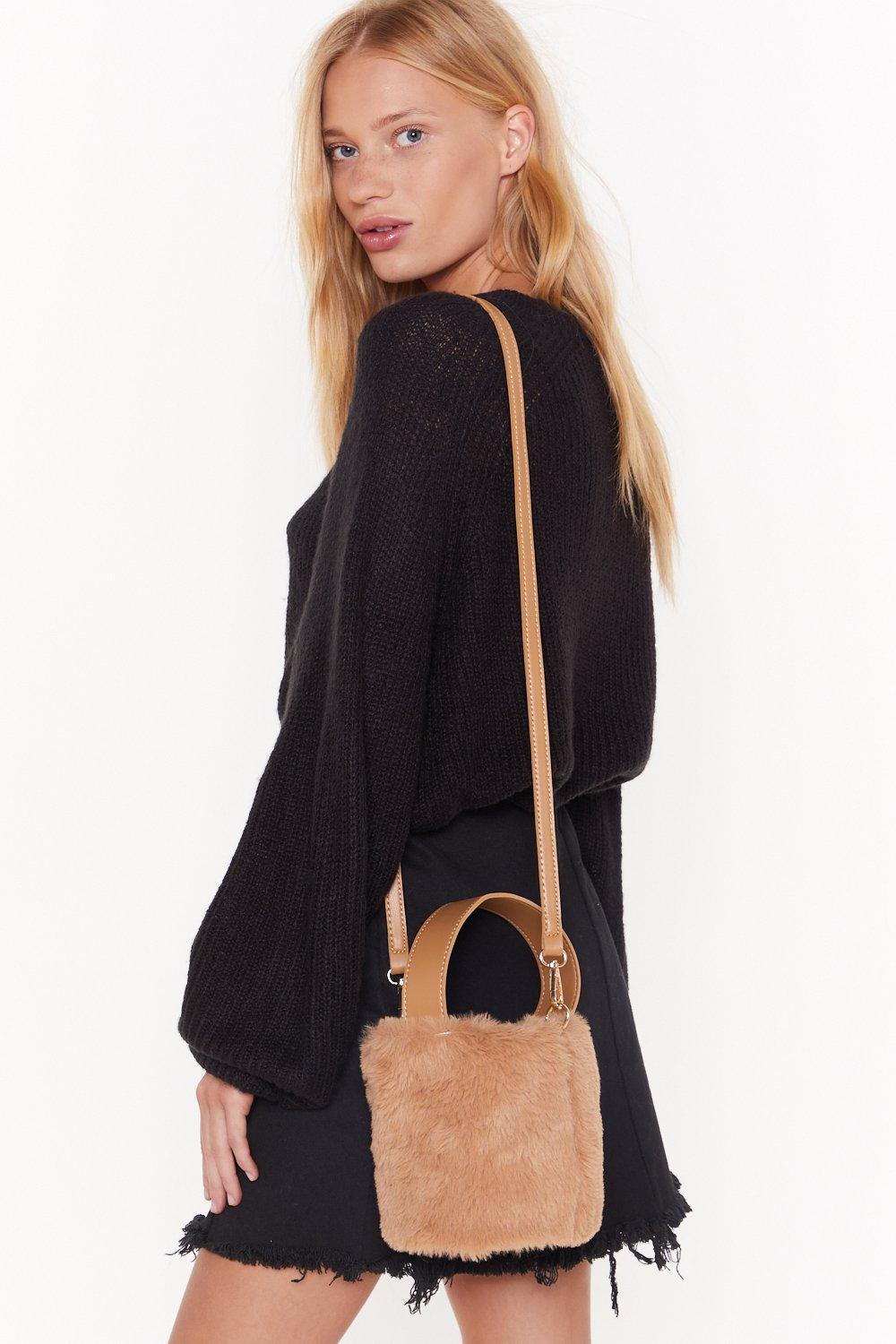 fur crossbody bag