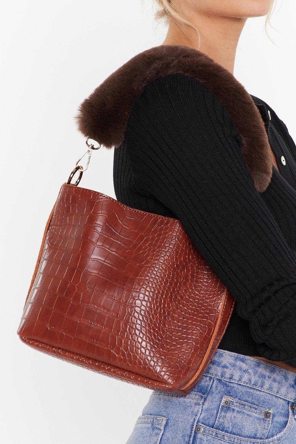 fur shoulder bag